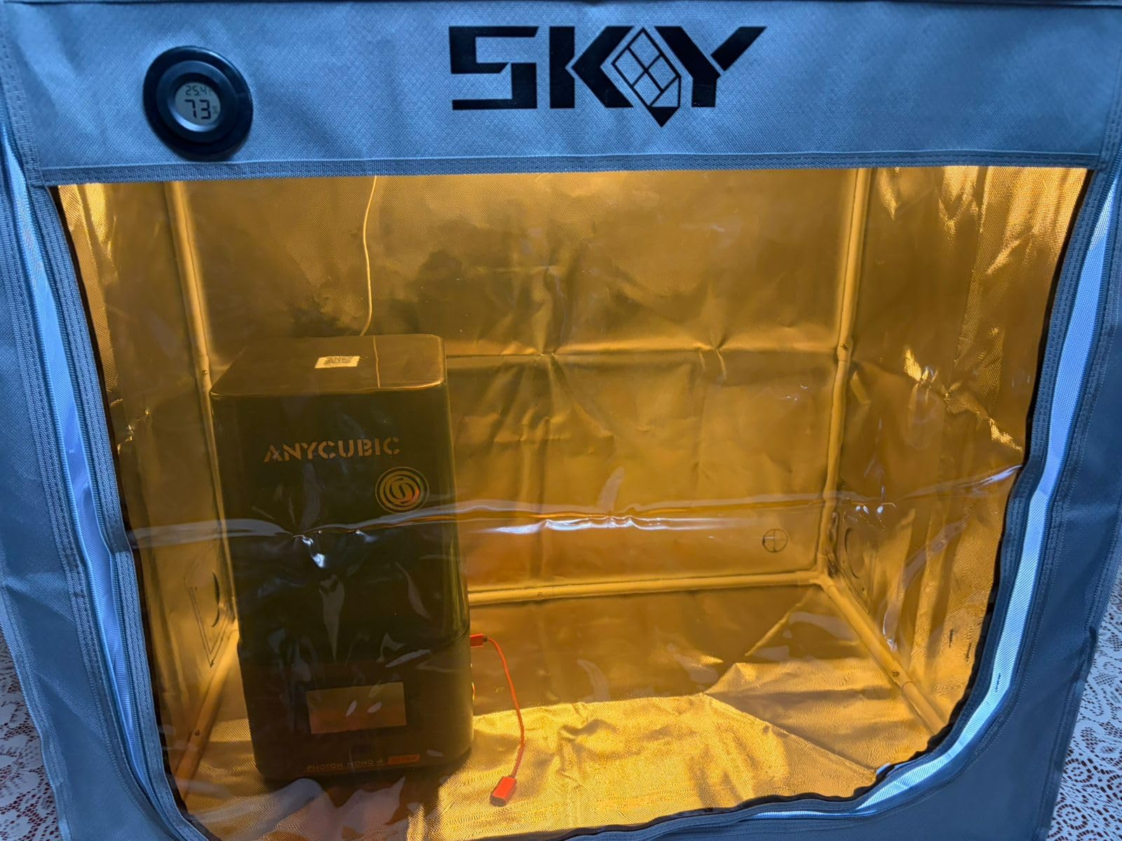 SKOUPHY Double Space Resin 3D Enclosure with Ventilation Kit LED Light customer photo 1
