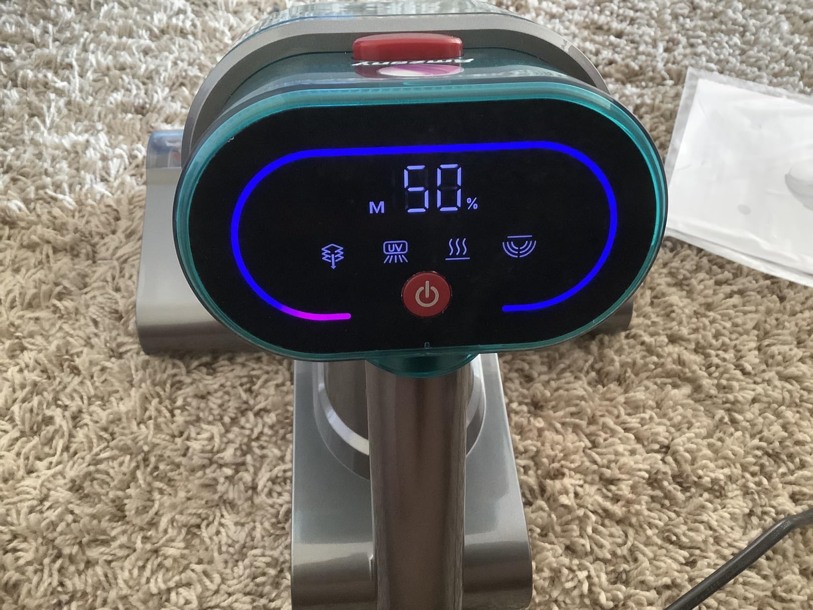 Amzany Cordless Mattress Vacuum Cleaner, 18Kpa Bed Vacuum with 253.7nm UV-C Light & Ultrasonic, 52800 BPM Tapping, 3-Stage HEPA, Green Light Dust Detection for Bed Sofa Couch Crib Pet Hair customer photo 2