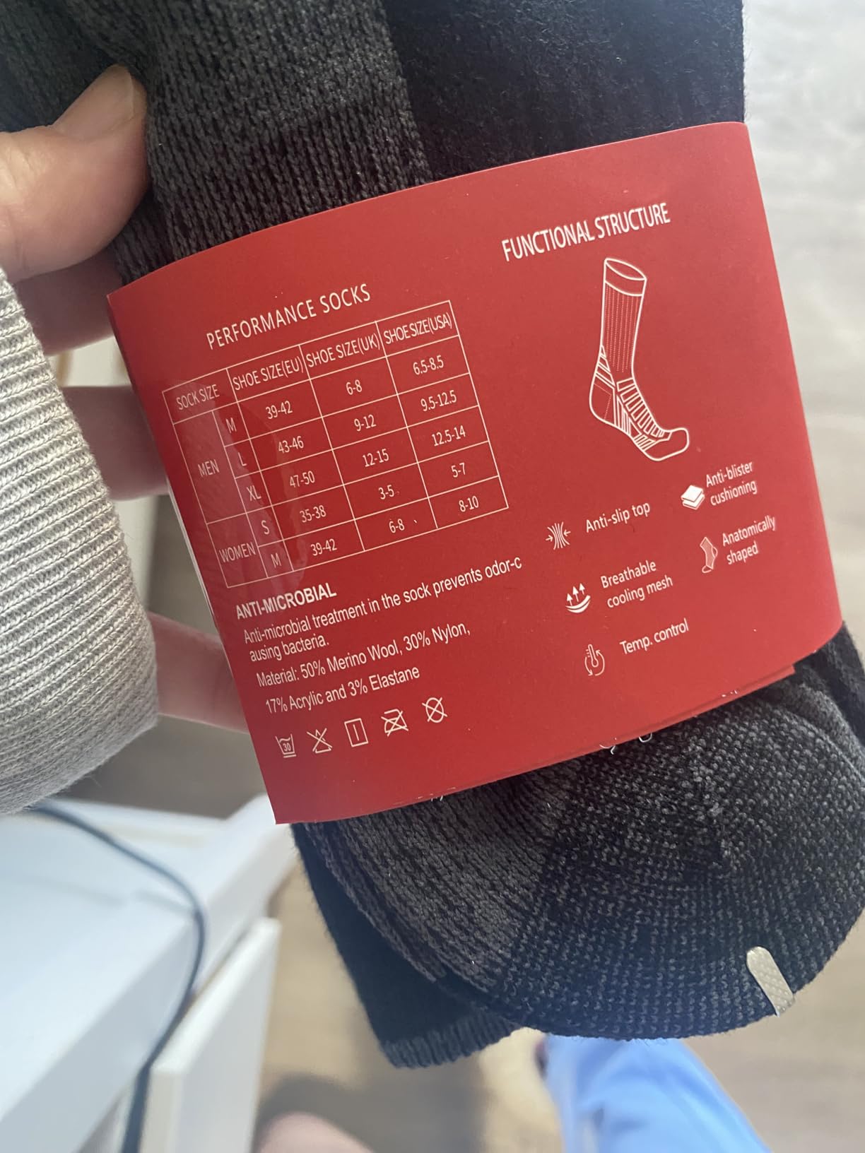 RUIXUE Merino Wool Hiking Socks for Men Women, OEKO-TEX & GRS Certified, Seamless Toe, Terry Cushioned -3 Pairs customer photo 2