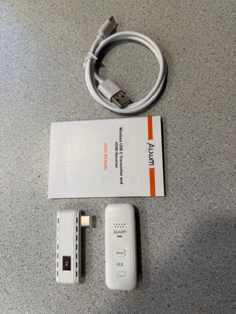 Alxum USB-C Wireless HDMI Transmitter & Receiver, 2-in-1 Kit: Plug & Play & AirPlay/Miracast Casting, 165ft/50m, 4K Decode 1080P@60Hz Output, 5G+2.4G for Laptop/Phone/Tablet to Monitor/Projector/TV customer photo 2