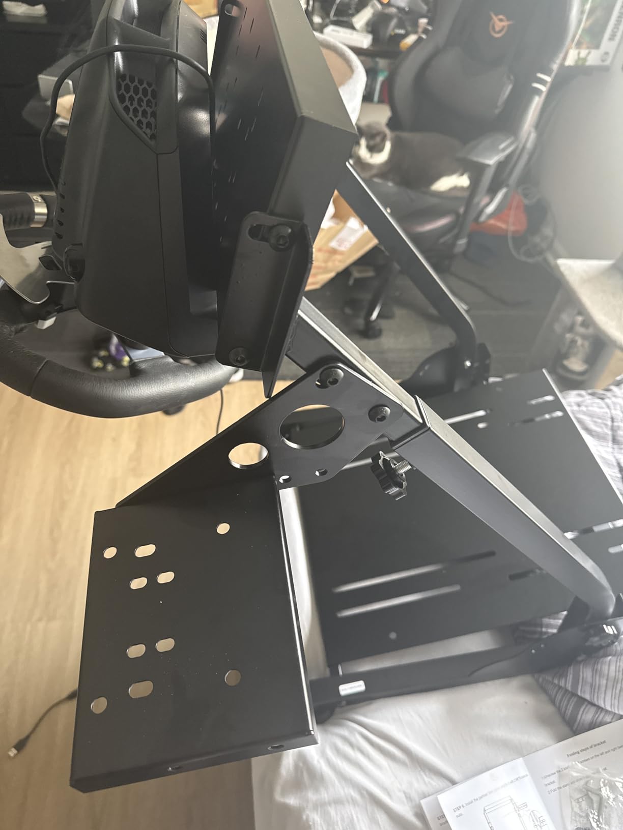 VEVOR Racing Wheel Stand, Adjustable & Foldable Simulator Stand for Logitech G29 G27 G920 G923, Thrustmaster T300RS T300GT T248 TS-PC TSXW Gaming Cockpit,Pedals Simulator NOT Included | Fit for Logitech G29 G27 G920 G923, Thrustmaster T300RS T300GT T248 TS-PC TSXW Gaming Cockpit, Pedals Simulator NOT Included customer photo 2