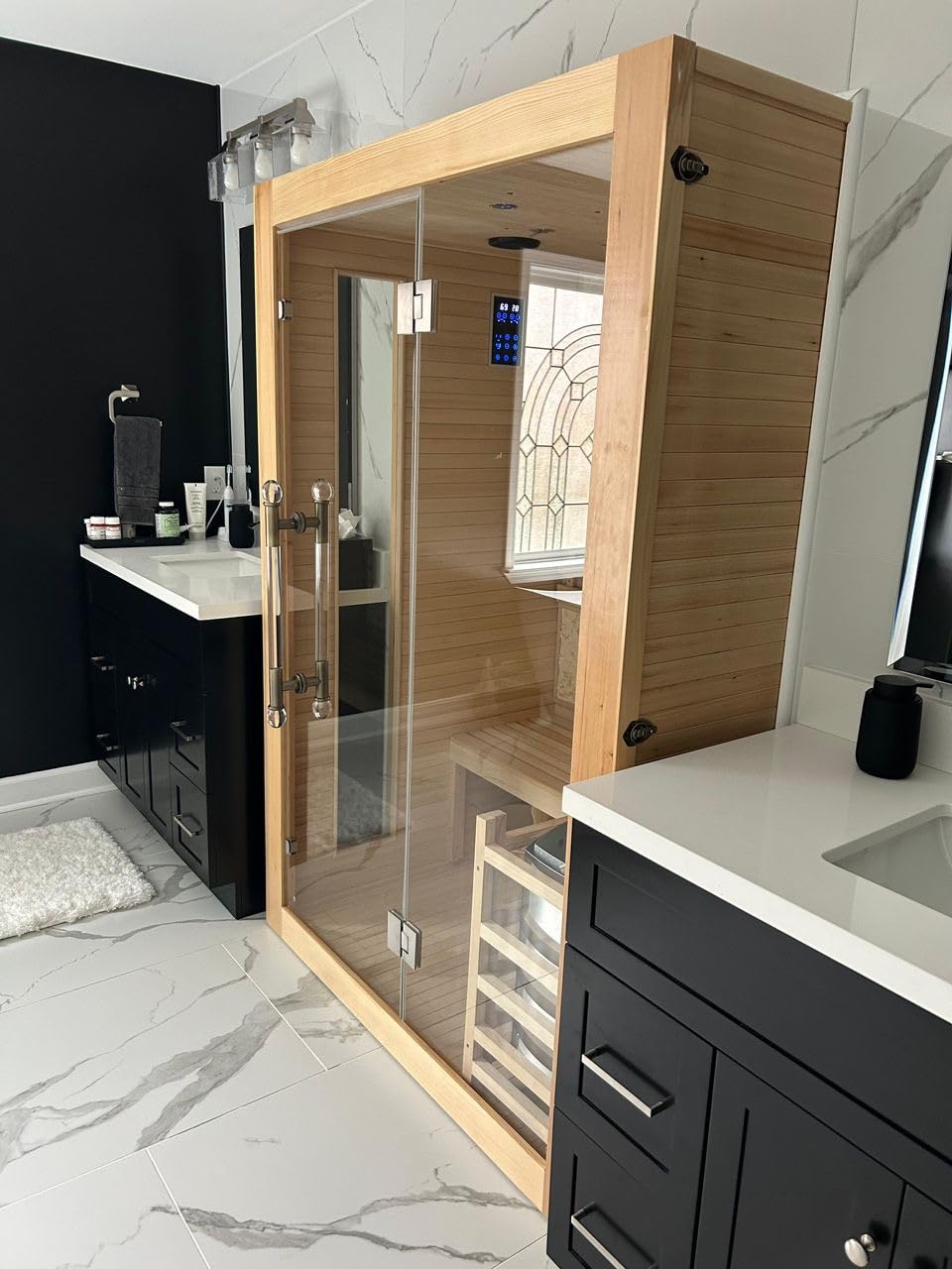 2 Person Indoor Traditional Wood Sauna, Canadian Hemlock, 6KW Harvia Heater customer photo 1