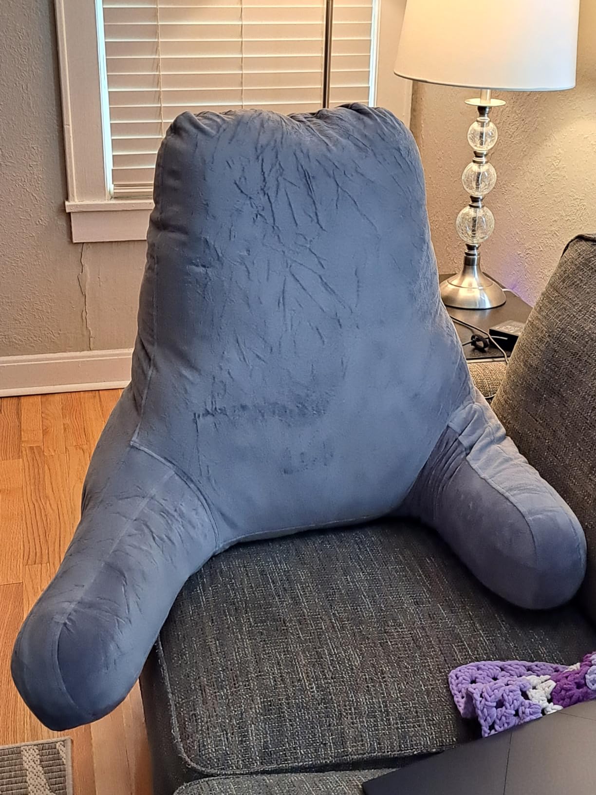 Sasttie Reading Pillow for Bed, Back Pillow for Sitting Up, Dark Grey | 21