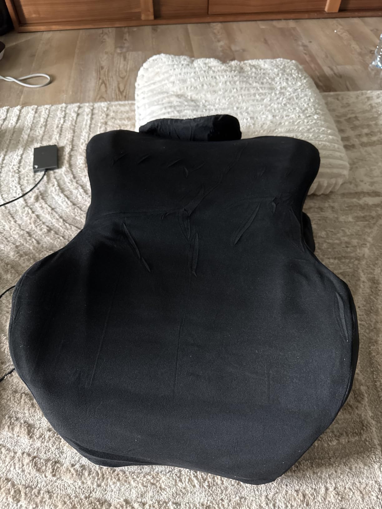 Ergonomic Memory Foam Wedge Pillow, 27° Bed Wedge Support, Black | Reading Reclining Sit Up Support, Upper Body Leg Elevation Comfort, Neck Back Waist Support, Removable Cover, Anti-Slip Base customer photo 1