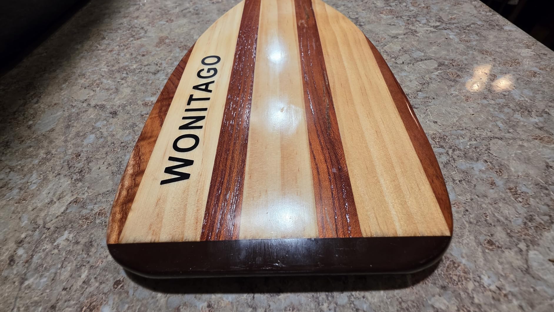 Wooden Canoe Paddle with Anti-Collision Edge, Ergonomic Palm Grip customer photo 2
