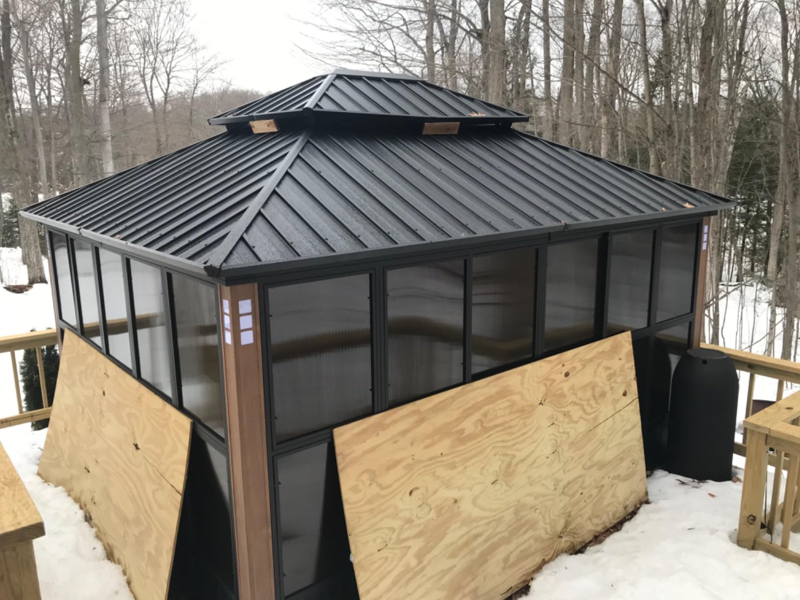 PURPLE LEAF Sunroom 10' x 13' Double Roof Enclosed Gazebo, Sliding Doors customer photo 1