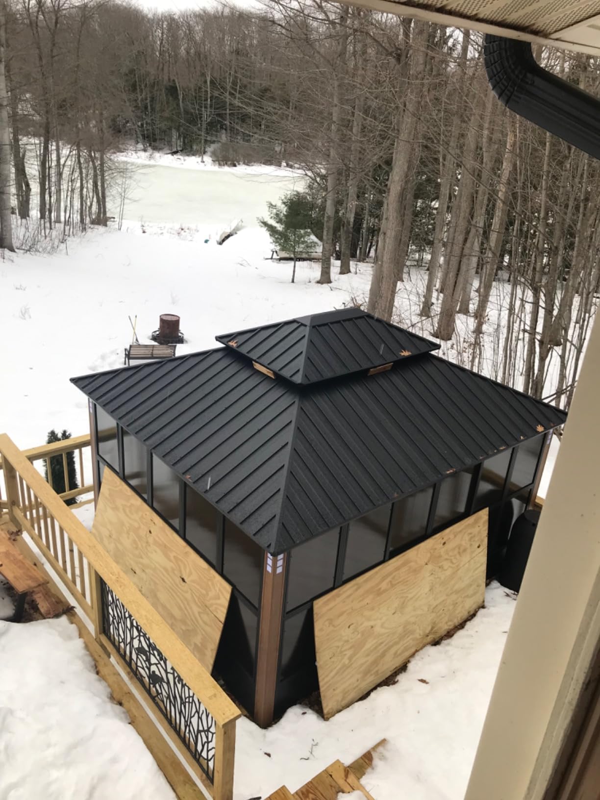 PURPLE LEAF Sunroom 10' x 13' Double Roof Enclosed Gazebo, Sliding Doors customer photo 2