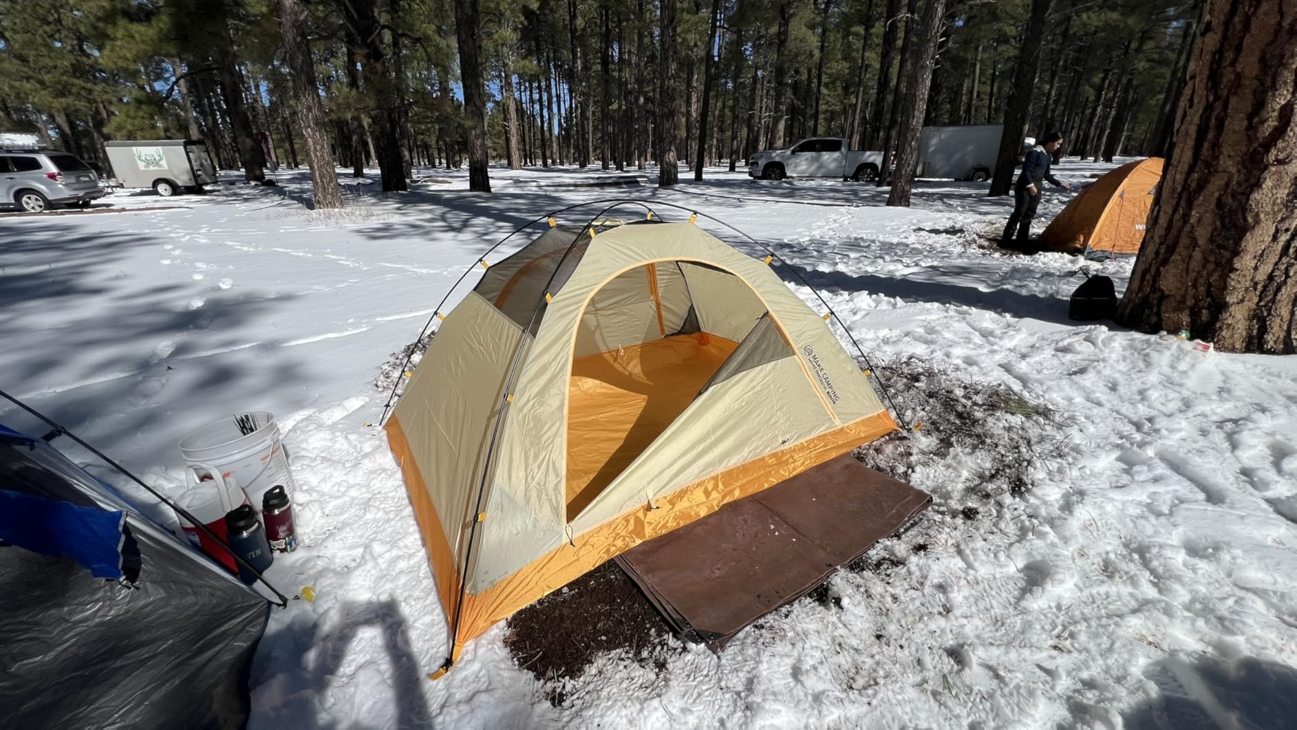 BISINNA 4 Season Tent for Backpacking Winter Tents 2 Person Lightweight Cold Weather Tents Waterproof Double Layer All Season Tent Aluminum Alloy Poles Easy Set Up for Camping, Hiking, Outdoor customer photo 1