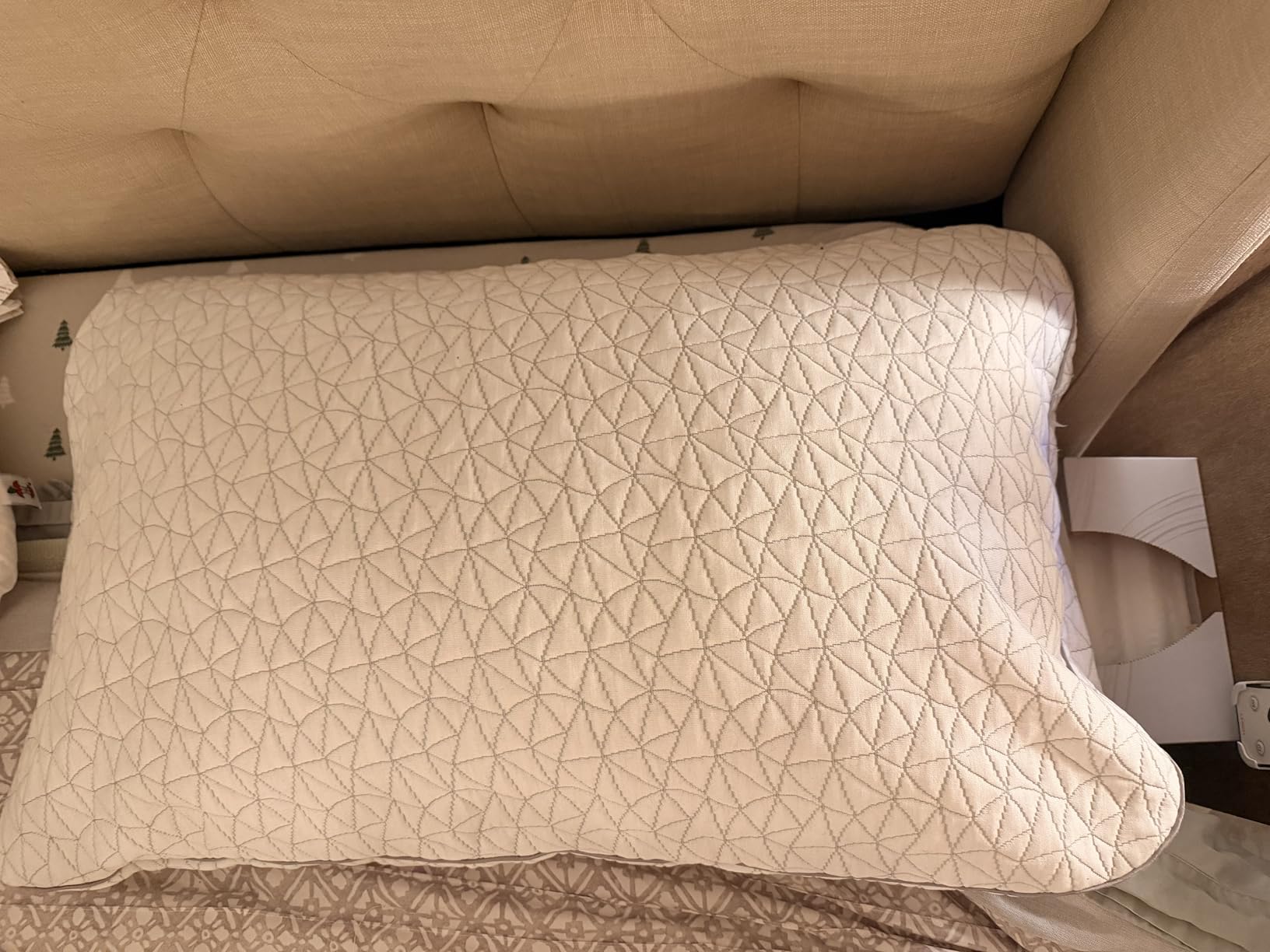 Quilted Bamboo Pillow Cover Collection - Cooling Pillow Protector with Zipper - Soft, Breathable & Washable Fabric (White, Queen) customer photo 2