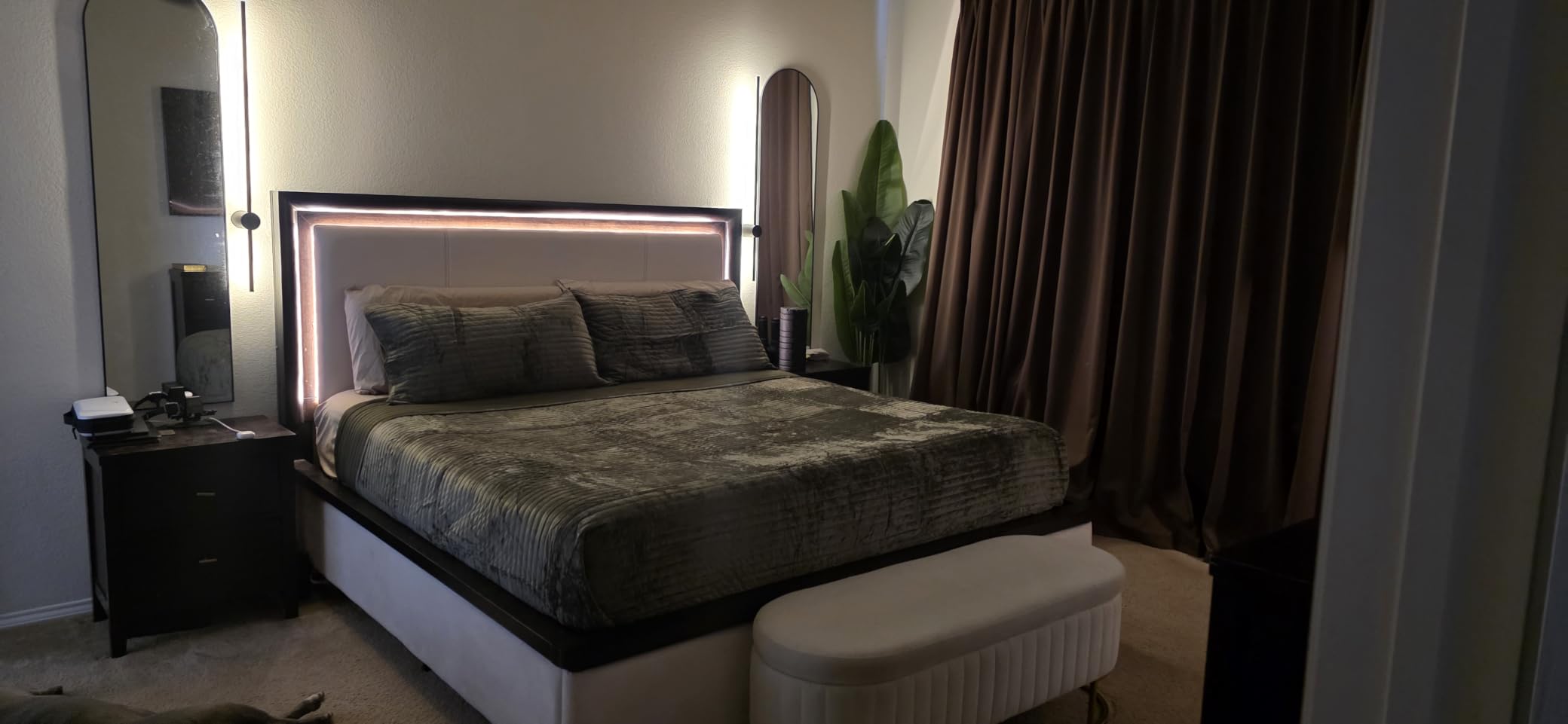 EverGrace Stripe Channel Luxury Velvet Quilt Set Queen Size, Walnut Brown | Ultra Soft Velvet Bedding Set, Lightweight Comforter, Oversized Bedspread Coverlet for All Season, with 2 Matching Shams customer photo 1