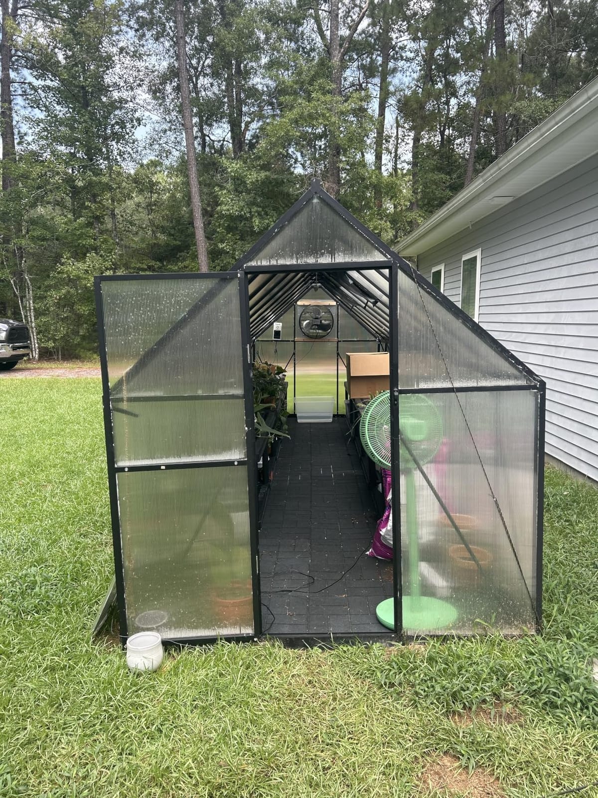 AMERLIFE 6x12 FT Walk-in Polycarbonate Greenhouse with 2 Top Windows | Aluminum Frame Greenhouse with Swing Doors, Heavy-Duty Design and Black Finish for Outdoor Backyard Garden customer photo 1