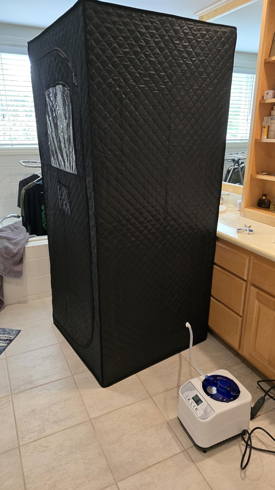 Portable Sauna, Steam Sauna for Relaxation, Detox and Muscle Relief, Personal Indoor Sauna Box with 3L/1500W Steamer, 9 Levels Up to 140°F Portable Sauna for Home, Bedroom, Living Room customer photo 1