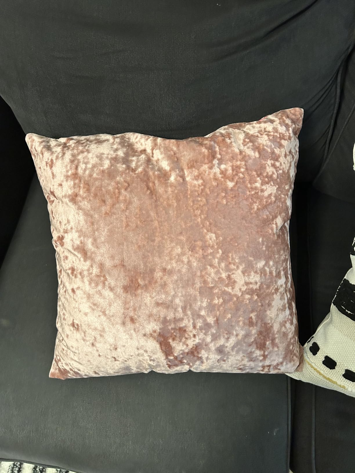 MIULEE Velvet Throw Pillow Covers Dusty Rose Pink 18x18 inch Set of 2 | Soft Neutral Decorative Pillow Cases with Luxurious Textured Vintage Cushion Covers customer photo 1