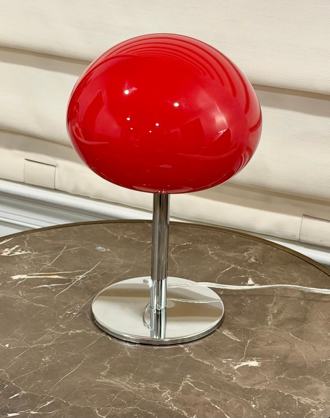 Gumdrop Red Glass Mushroom Table Lamp, 13.5