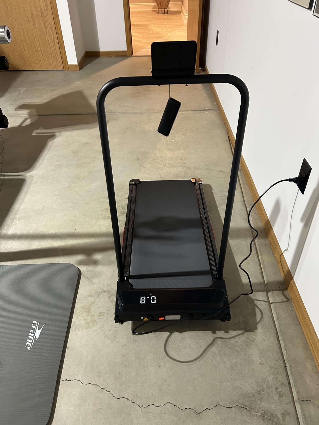Portable Walking Pad Treadmill with Incline and Handle Bar for Home 3.0HP Mini Walking Pad with Handle Bar, 0.6-7.6MPH Treadmill for Small Spaces, 350LBS Treadmills with Handles customer photo 2
