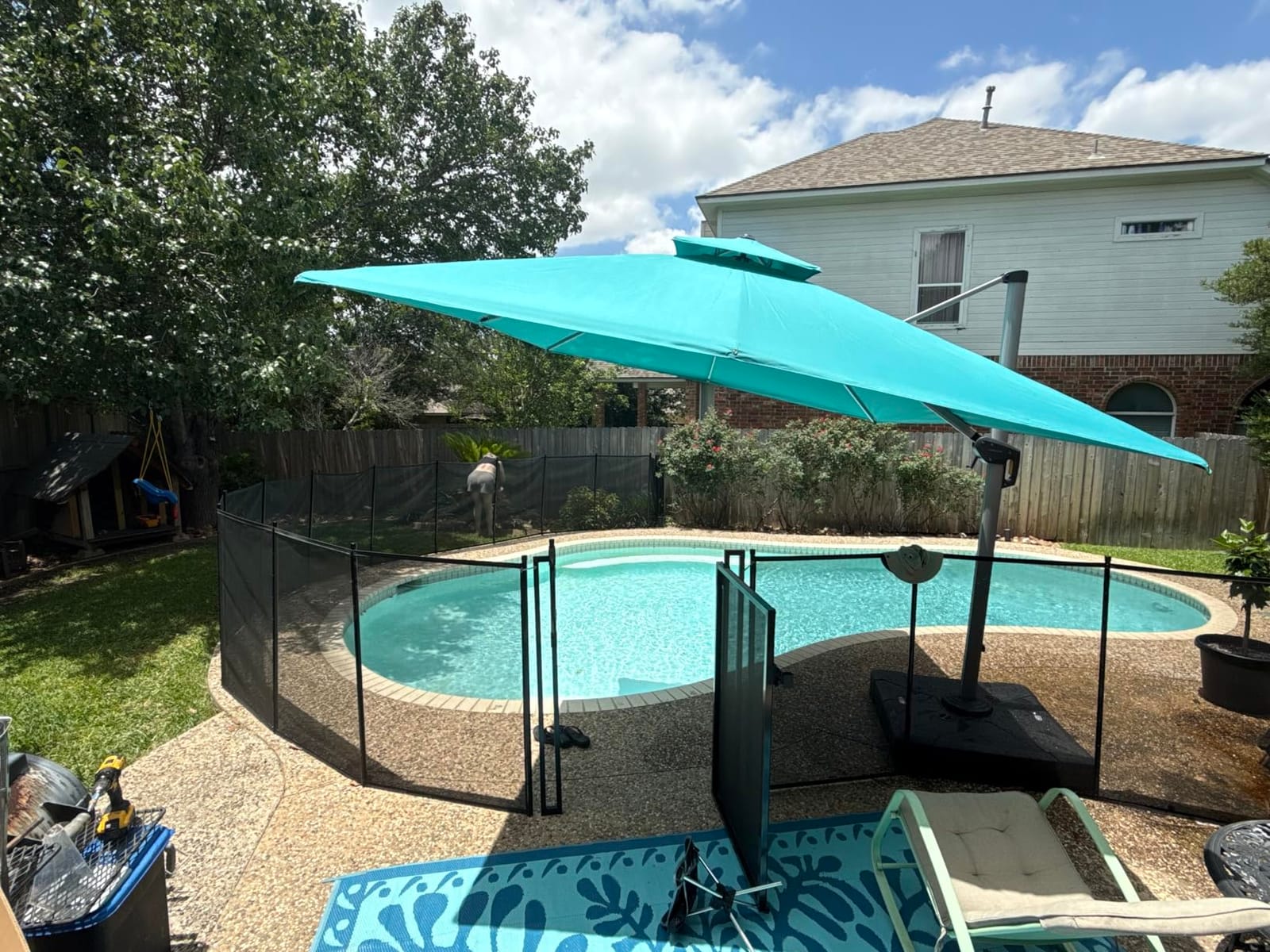 4×48FT Pool Fence, 350gsm Teslin Mesh Pool Safety Fence, Black customer photo 1