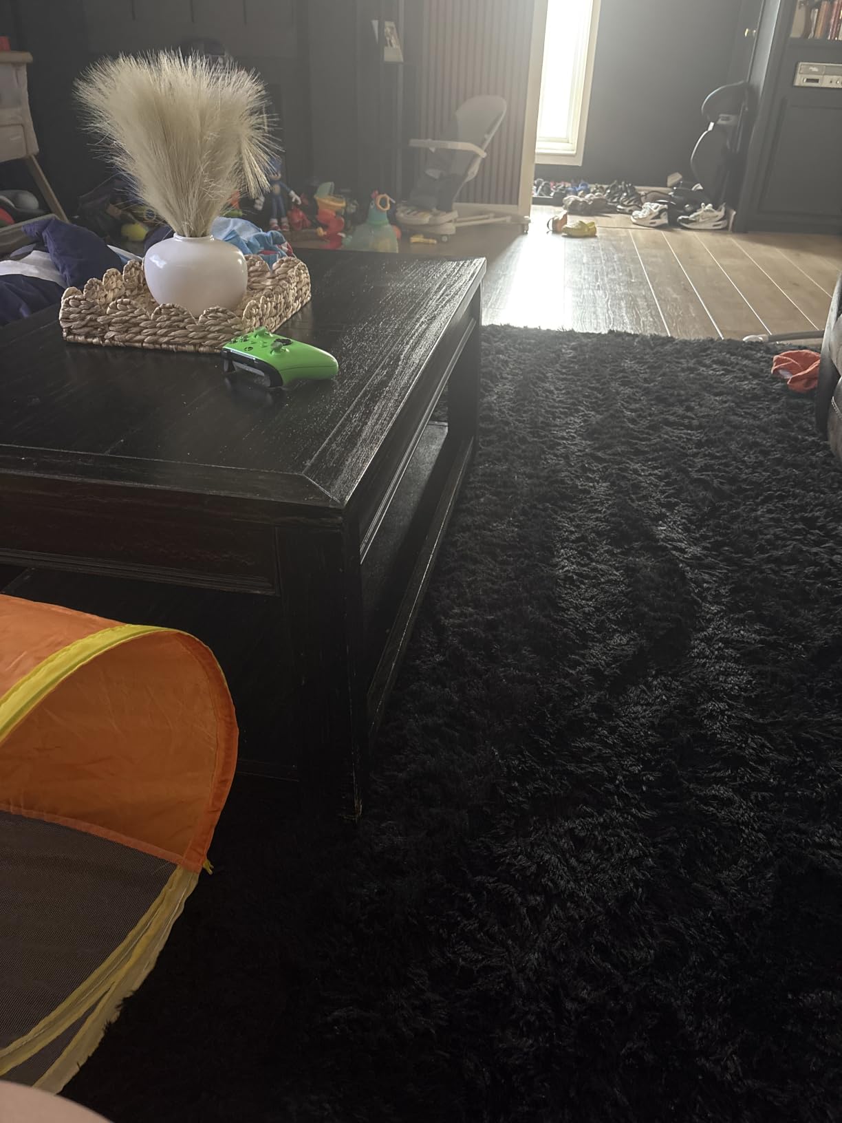 8x10 Area Rug Living Room Bedroom: Fluffy Plush Shag Carpet Black | For Kids Room Playroom Nursery Home Decor, Ultra Soft, Non-Slip Non-Shedding, Fuzzy Plush, Large Indoor Floor Carpet, Easy Clean customer photo 2