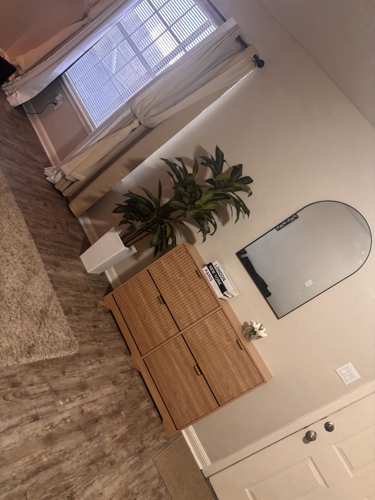 Shoe Cabinet Storage for Entryway with 4 Flip Drawers, Walnut Fluted Shoe Cabinet with Adjustable Shelves, Wooden Hidden Shoe Rack Freestanding Narrow Slim Shoes Storage for Hallway, Entrance customer photo 2