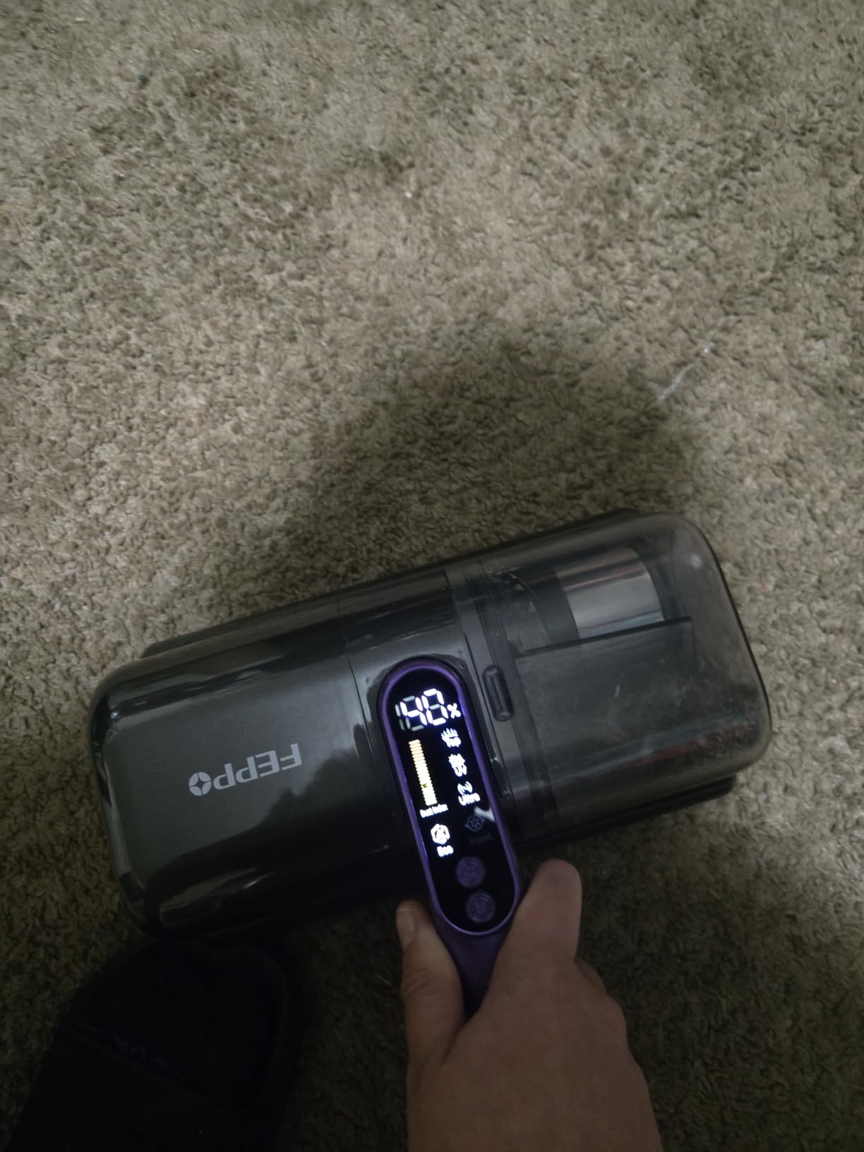 FEPPO Cordless Mattress Vacuum Cleaner, 18Kpa Strong Suction Bed Vacuum | 253.7nm UV-C Light, Ultrasonic, Dust Sensor & LED Display, 52800 BPM Handheld Vacuums for Bed, Sofa, Couch, Crib customer photo 2