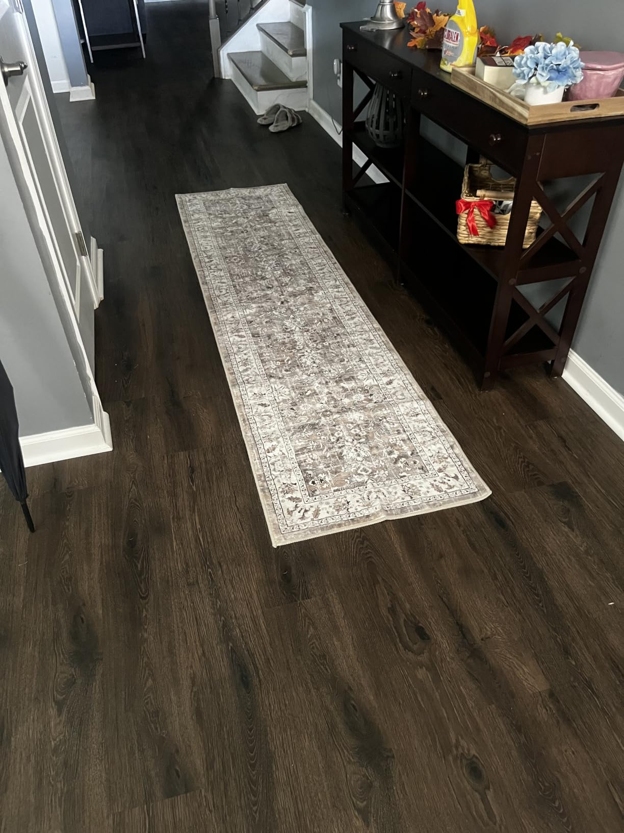 LOKHOM Washable Kitchen Rugs Sets of 3, Non Slip Floral Kitchen Mats for Floor with Rubber Backing, Boho Carpet Runner for Hallways Entryway Laundry Sink (2x3+2x4+2x5, Beige Brown) customer photo 2