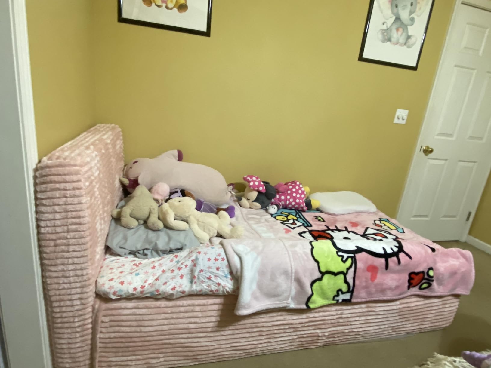 Full Boneless Bed with Frame Mattress & Headboard, No Assembly, Grey | All-in-One Bed in a Box, 16.7'' Medium Firm Memory Foam Mattress, Plush Fabric Upholstered Bed Frame, Cool & Comfy Cloud Bed customer photo 1