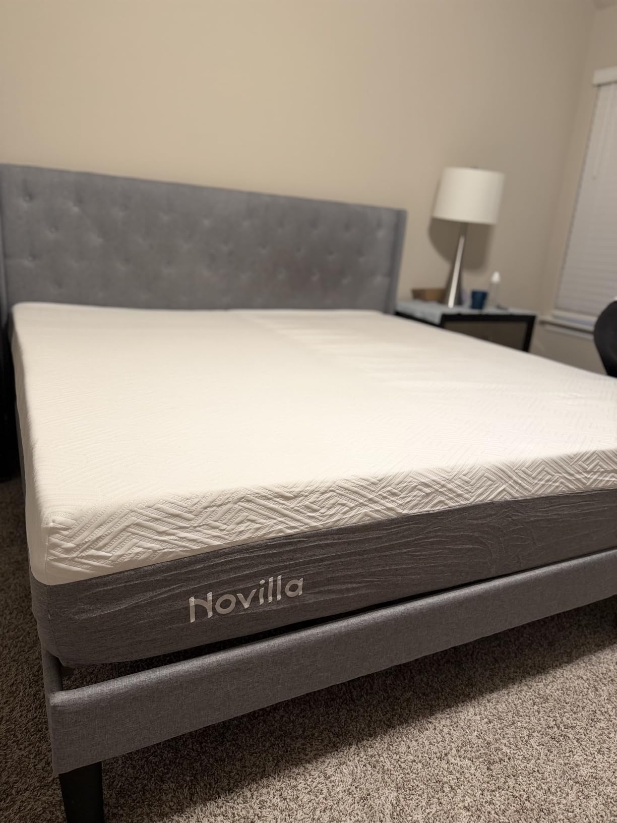Novilla Bliss Green Tea King Size Mattress, 14 Inch Gel Memory Foam | Mattress King in a Box for Cooling Comfort with Nylon Cover, Pressure Relief & Spine Alignment with CertiPUR-US Certified customer photo 1