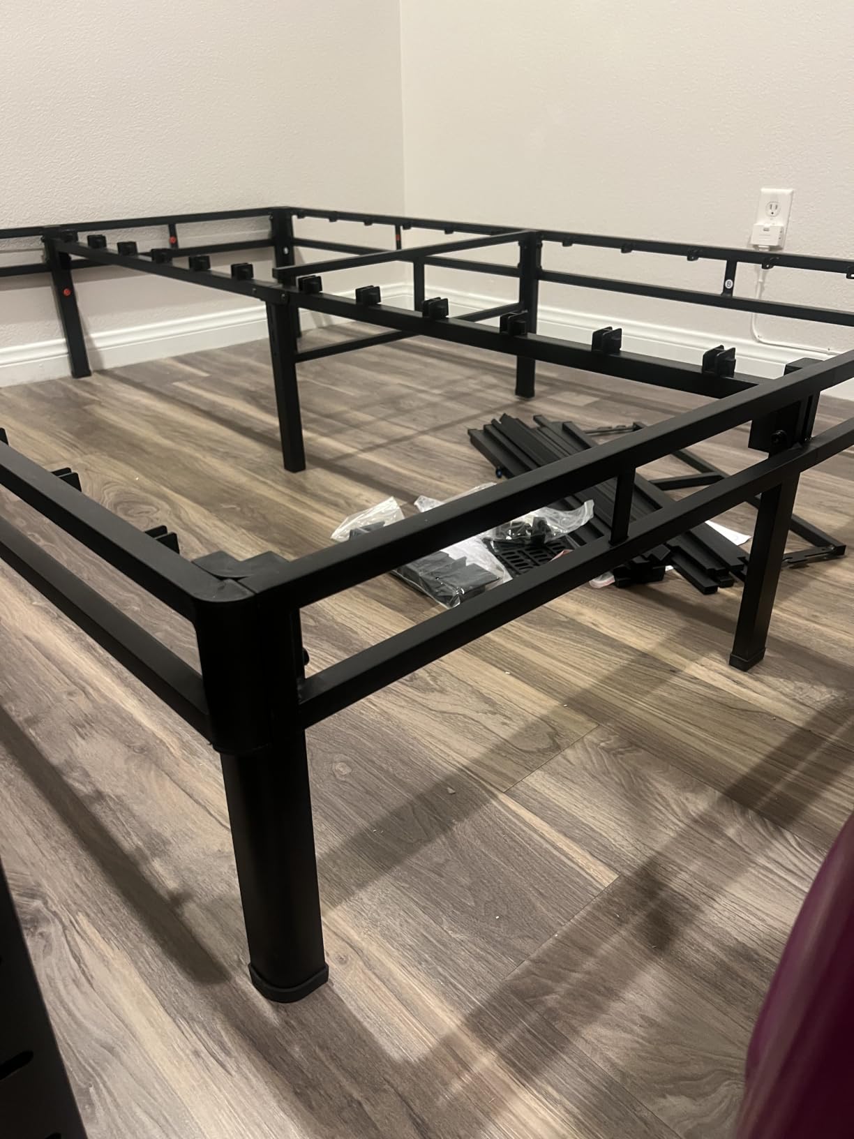 Superay King Bed Frame, 18 inch Metal Bed Frame & Box Spring 2 in 1 Design | Double Layer Bed Frame with Rounded Legs, Heavy Duty Platform Support 4000lbs, with Matress Gasket & headboard Adapter, Black customer photo 1