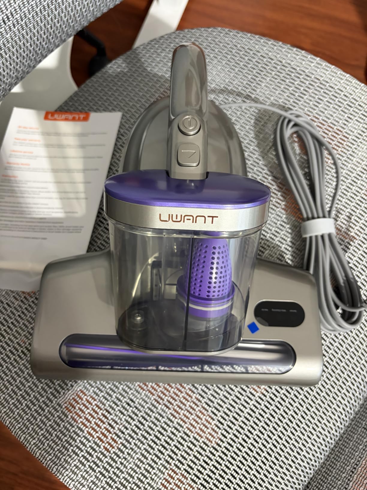 uwant 18Kpa Mattress Vacuum Cleaner 60000RPM Tap Bed Vacuum Set of 1 | 253.7Uv-C Light and Ultrasonic Bed Vacuum, 149℉ Hot Air, HEPA Filter, Metal Roller Mattress Vacuum for Sofa, Couch customer photo 1