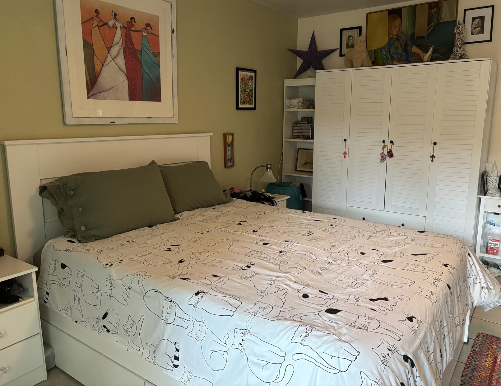 ECOCOTT Floral Duvet Cover Queen Size, 100% Washed Cotton Linen Feel Bedding Set, 3pcs Vintage Garden Flower Comforter Cover with Zipper Closure & Corner Ties customer photo 1