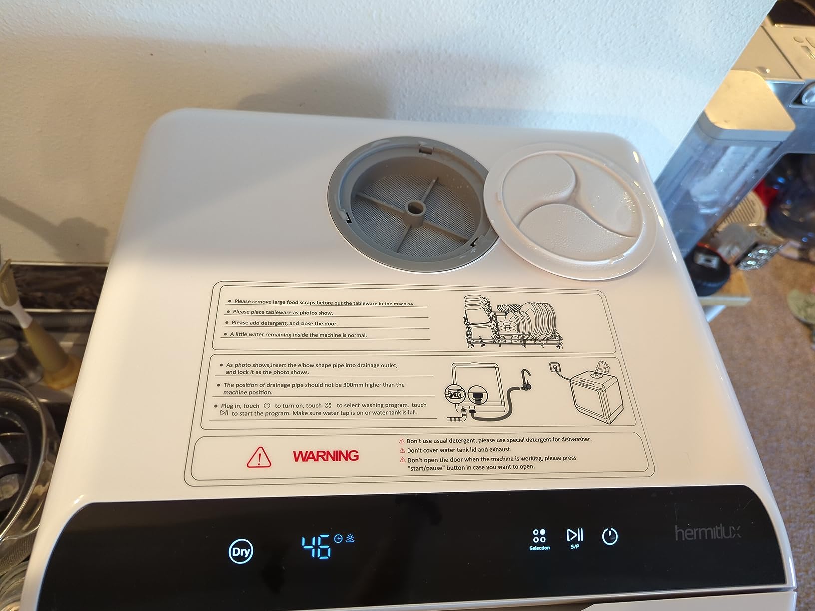 Hermitlux Countertop Dishwasher, 5 Place Settings Portable Dishwashers Mini customer photo 2
