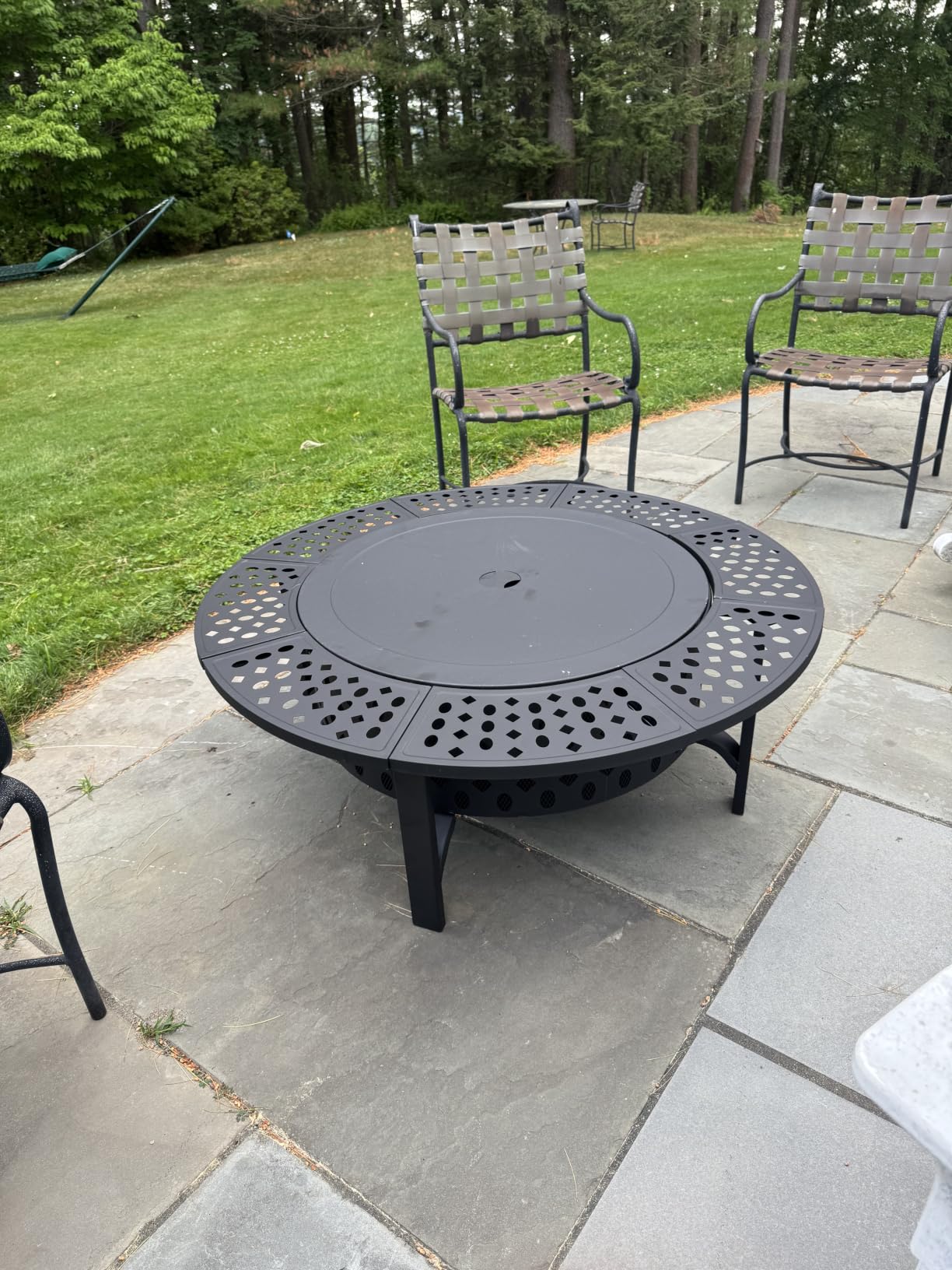OutVue 42 Inch Smokeless Fire Pit with 2 Grills, Large Firepits for Outside customer photo 2