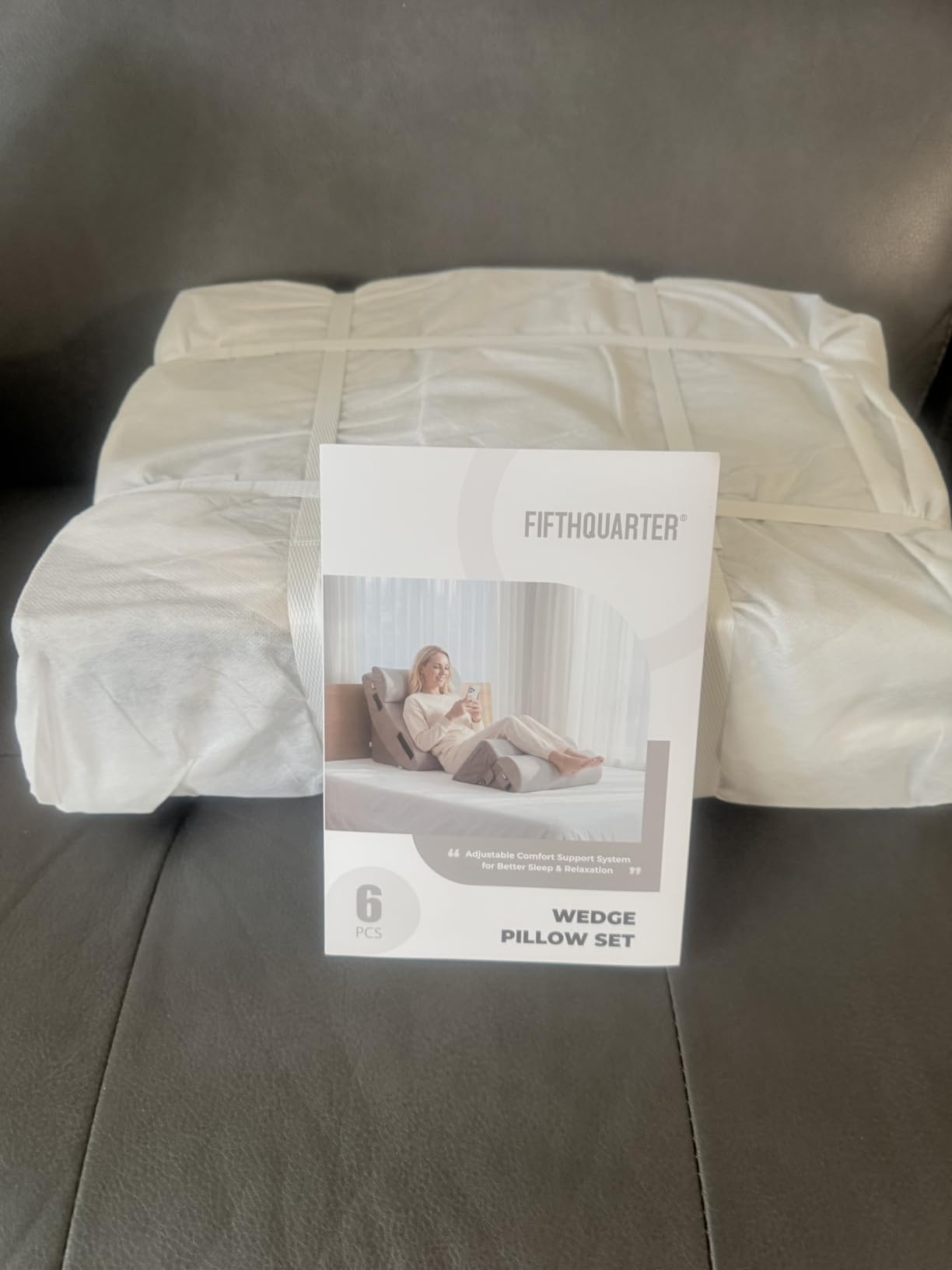 FifthQuarter 6PCS Orthopedic Wedge Pillow Set for After Surgery | Adjustable Upright Back Support, 40D Memory Foam and 25D High Density Foam, Elevates Body, Post Surgery Recovery Bed Sleeping customer photo 1