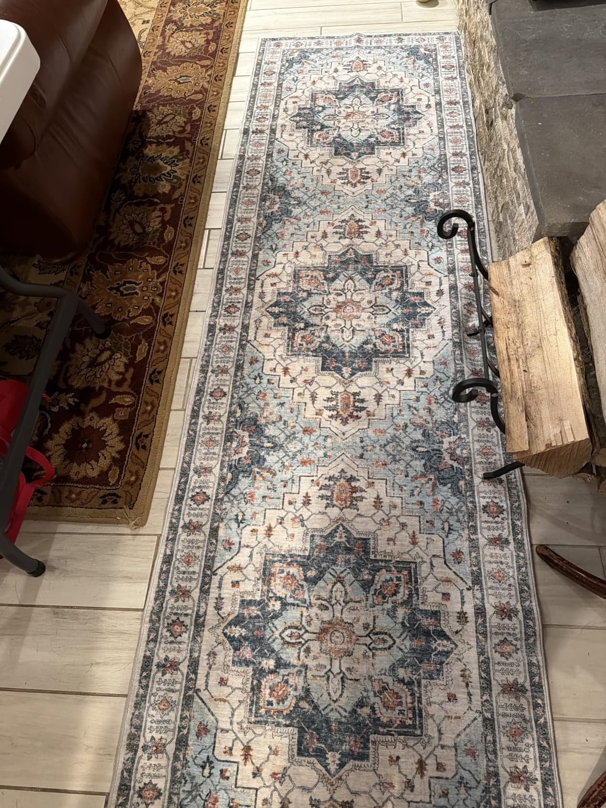 Madane 2-Piece Area Rugs Set, Small Kitchen Runner Non-Slip, Turmeric/Grey | Rug Runners Vintage Door Mat Indoor Entrance, Low Pile Floor Carpet for Inside Front Bedroom Entryway Entry Laundry 2x3+2x4 customer photo 1