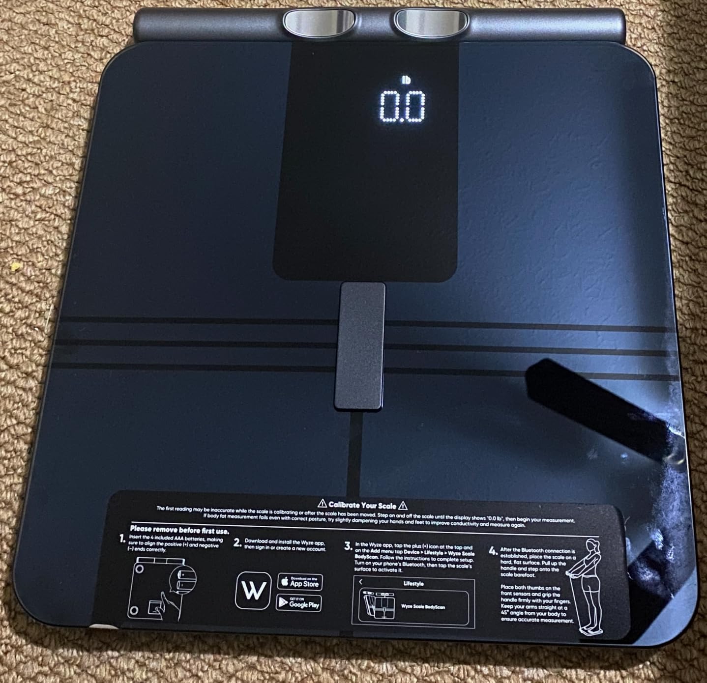 Wyze Smart Scale BodyScan with Handle, Bluetooth, 400 lbs, Black customer photo 1