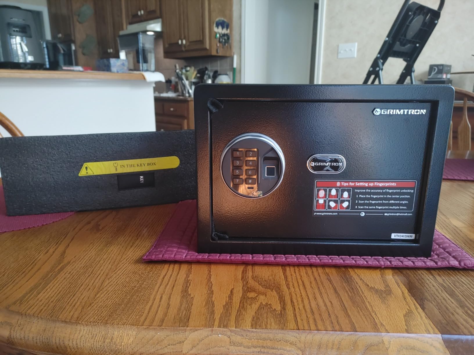 Grimtron 23LB Biometric 4 Pistols Safe with Fingerprint Lock, 3-8 Digit PIN customer photo 1