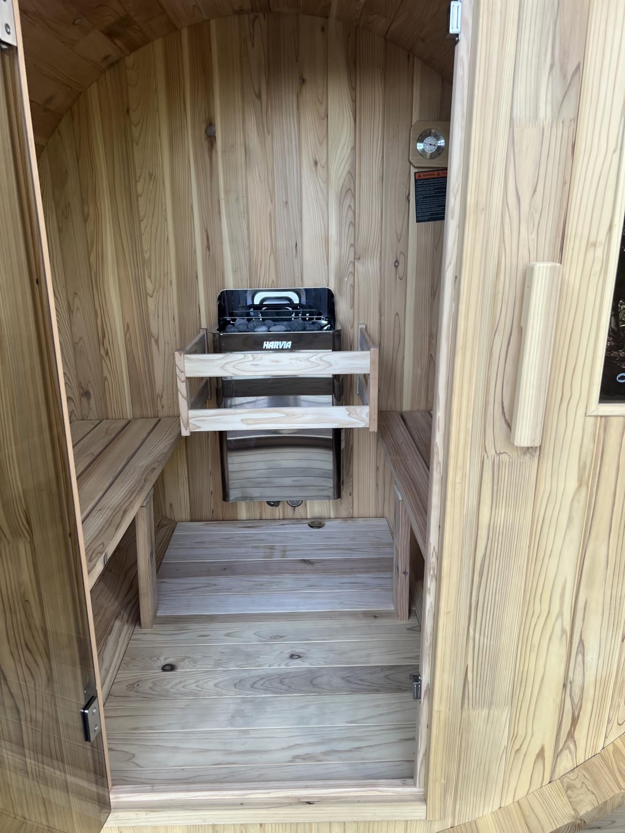 Premium 4 Person Cedar Barrel Sauna for Outdoor Backyard customer photo 1