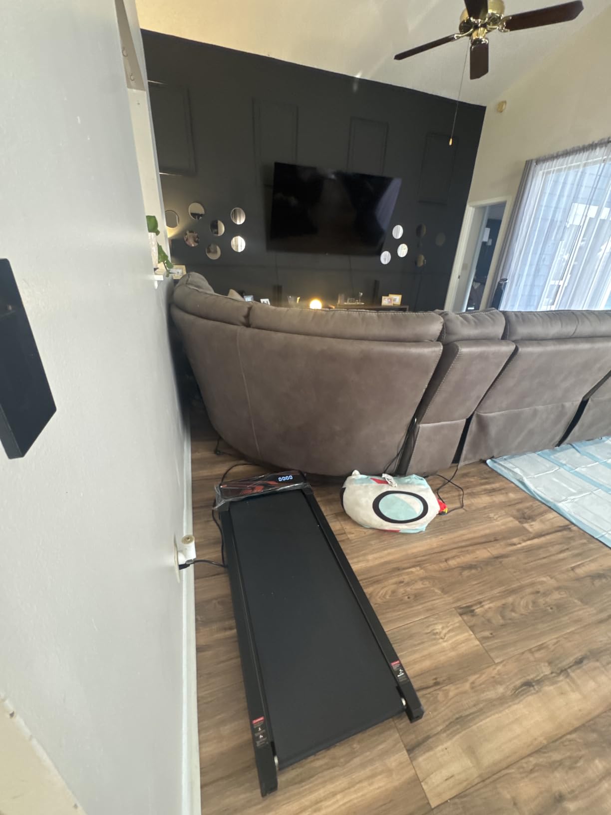 RJOP 2.5HP Walking Mat with Incline Pad, Under Desk Treadmill for Home Gym | Walking Running Pad with Remote, 3 in 1 Low Noise Small Mini Portable Treadmill with LED Screen, 270lbs Capacity customer photo 2