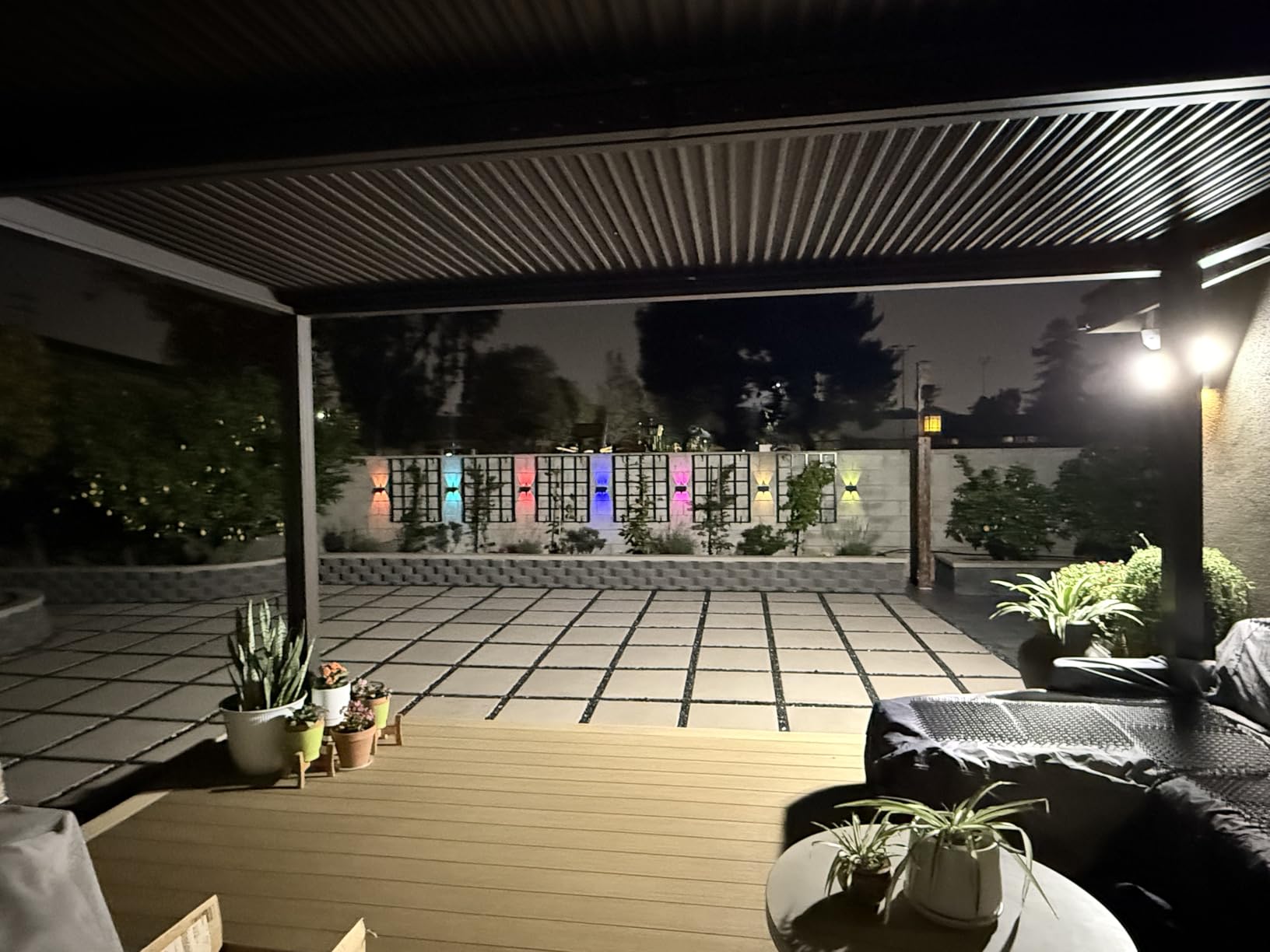 PURPLE LEAF Louvered Pergola 10' × 14' with 1 Long and 2 Short Khaki Canopy customer photo 1