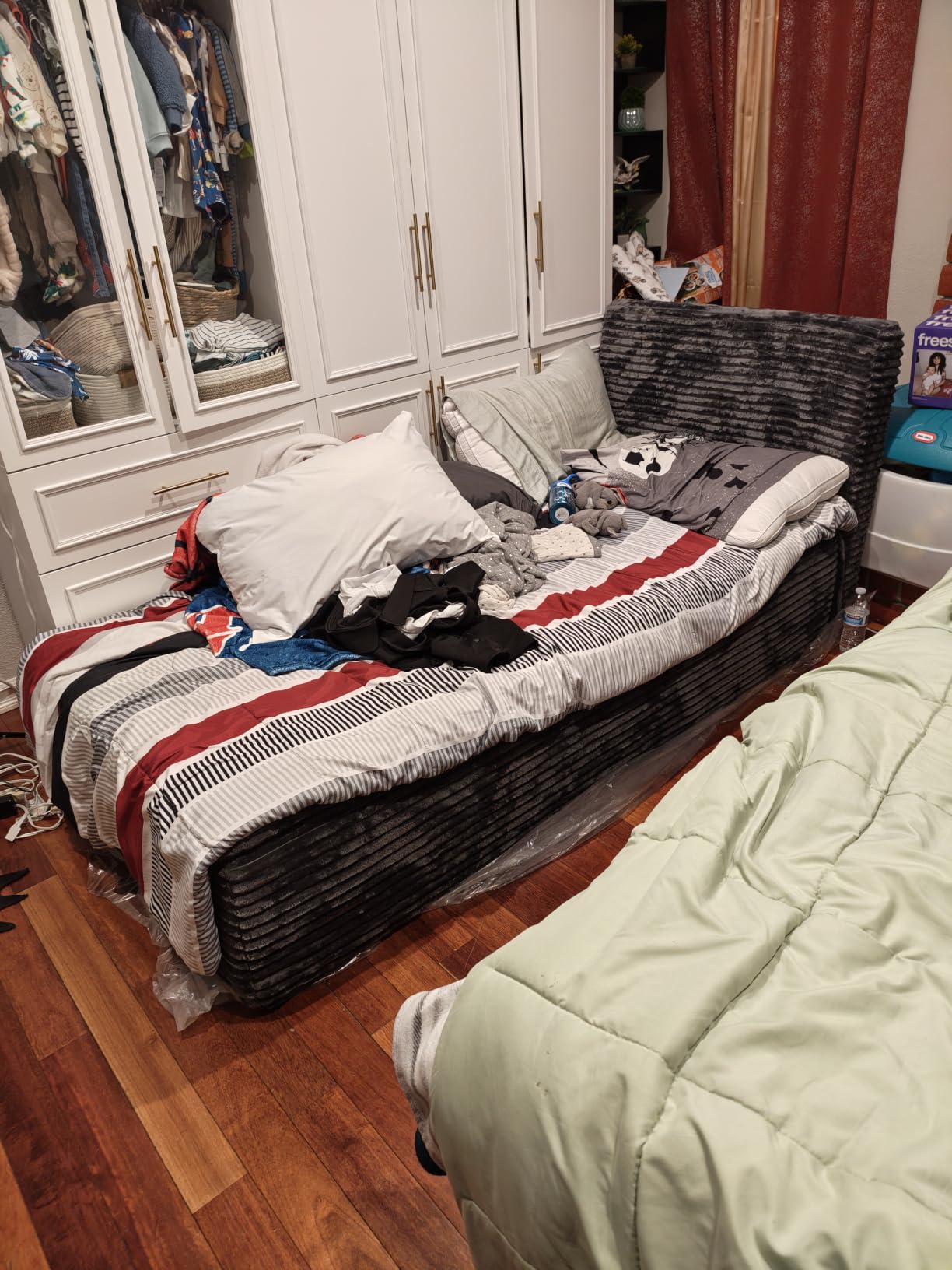 Boneless Queen Bed Frame With Mattress Headboard,No Assembly Bed In A Box | No Box Spring Needed, 16.7