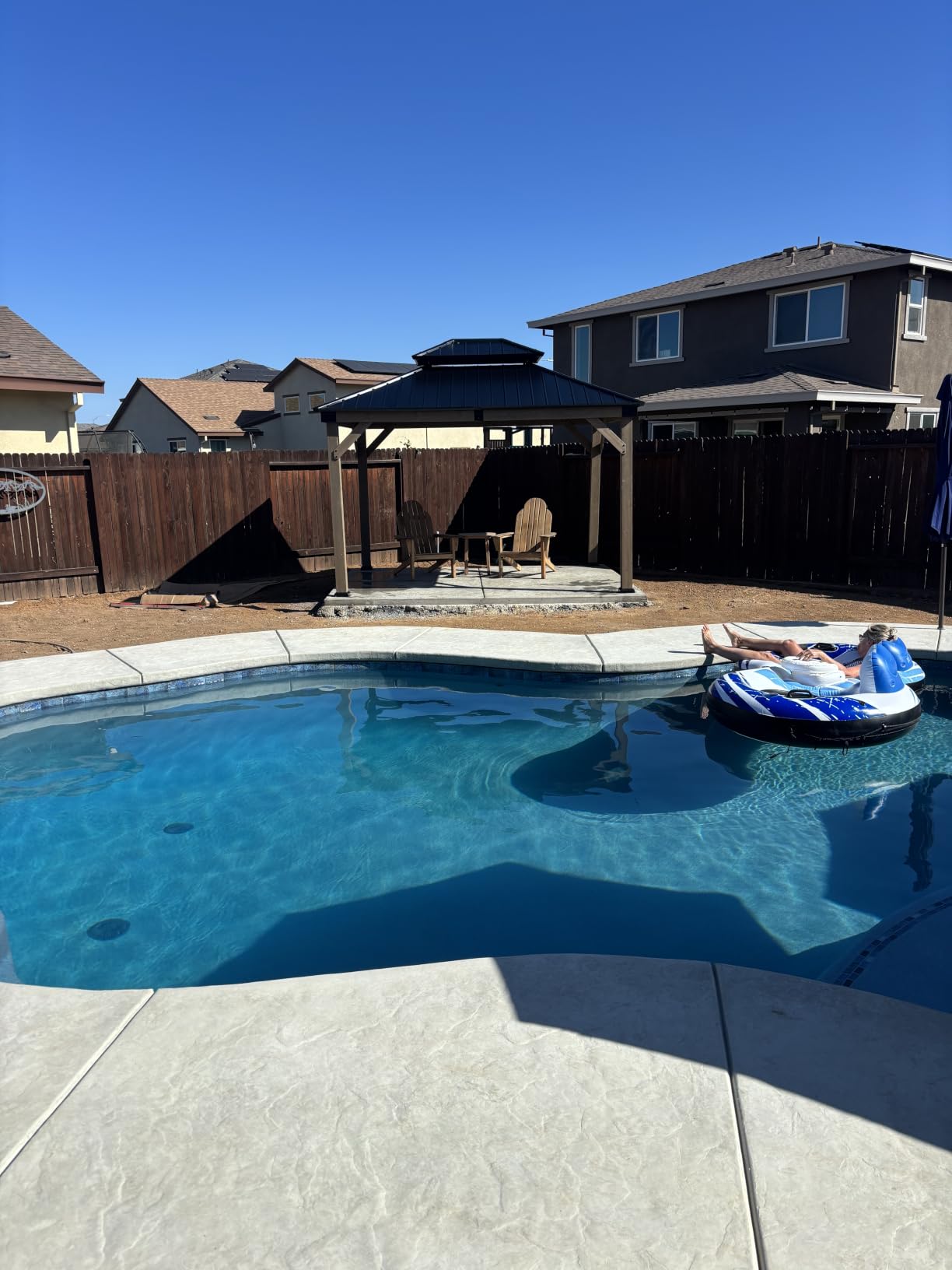 Aoxun 10' x 12' Cedar Wood Gazebo with Double Galvanized Steel Roof, Gray customer photo 1