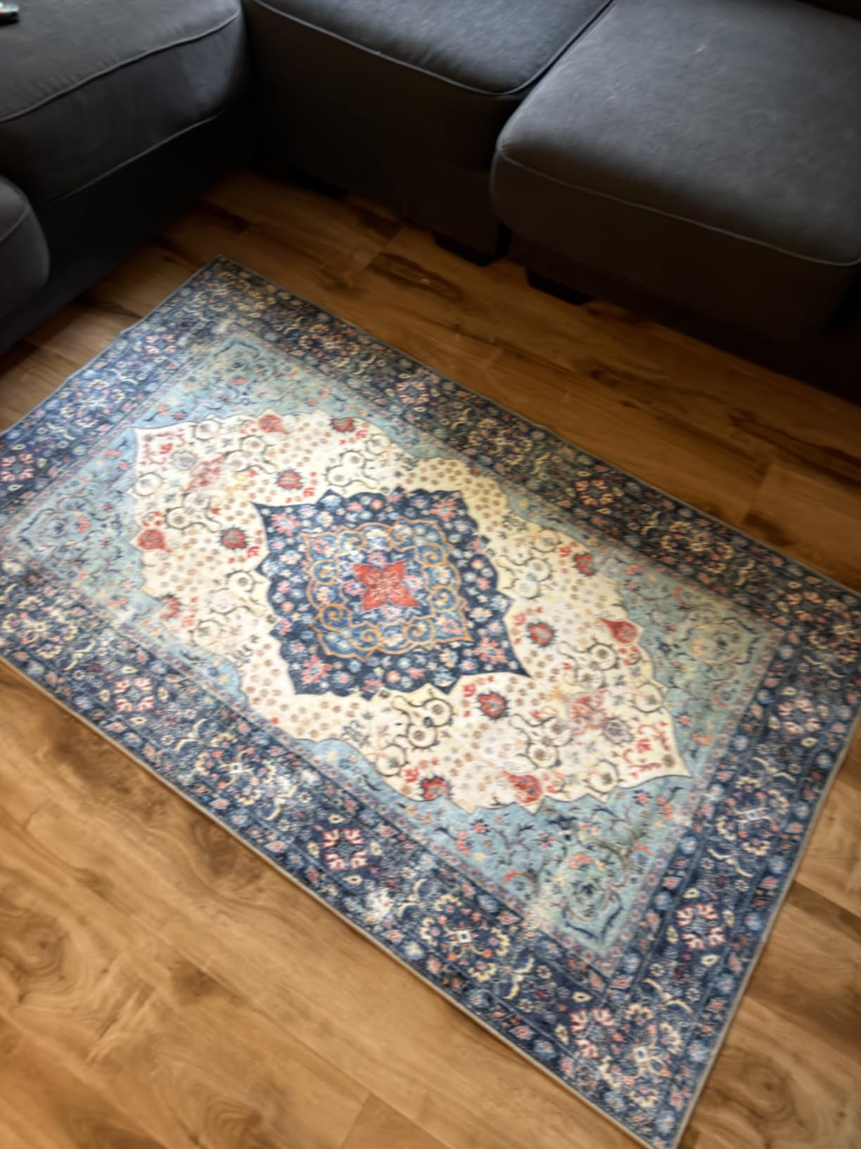ANSSO Wool Area Rugs 9x12 Living Room, 80% Merino Wool and 20% Cotton Soft Tufted Area Rug with Cotton Non-Slip Backing, Large Area Rug for Bedroom, Dining and Home Office (Gray) customer photo 2