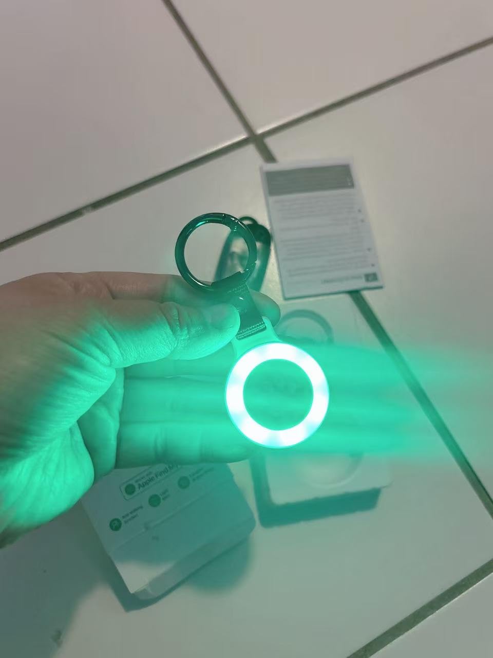 Pet Tracker for Dogs Cats, Location & LED Night Light Tag, No Monthly Fee | Compatible with iPhone, Compatible iOS, IPX7 Waterproof Collar Tag, 360-Day Battery, Paw Print Design, Lightweight 25g customer photo 2