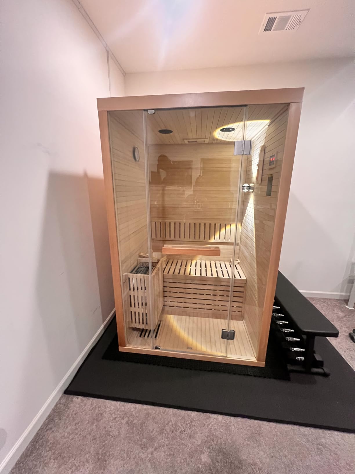 Steam Sauna, 2-4 Person Traditional Indoor Sauna with 3KW/240V Stove Heater customer photo 1
