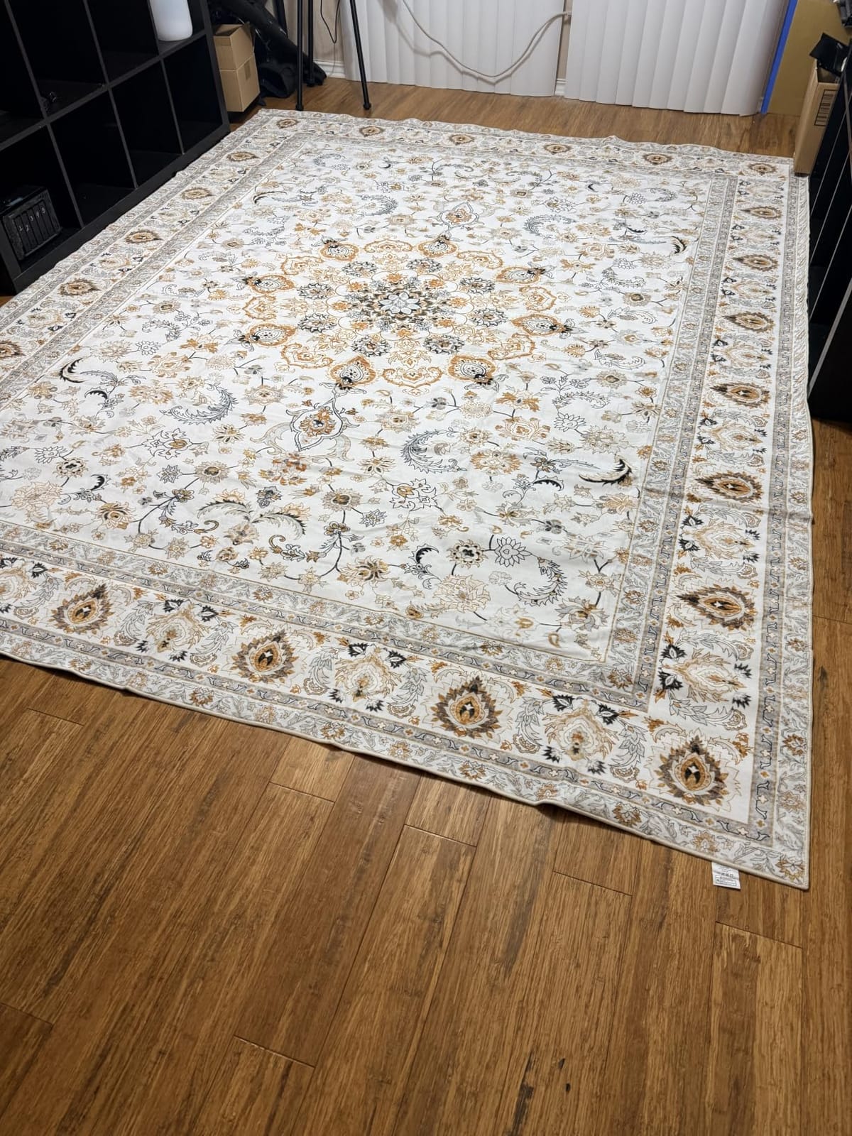 Fixwal Washable 8x10 Area Rug for Living Room, Non-Slip, Beige | Floral Vintage Boho Rug with Soft Low-Pile Polyester, TPR Backing, Stain-Resistant Surface for Cozy Pet-Friendly Homes customer photo 1