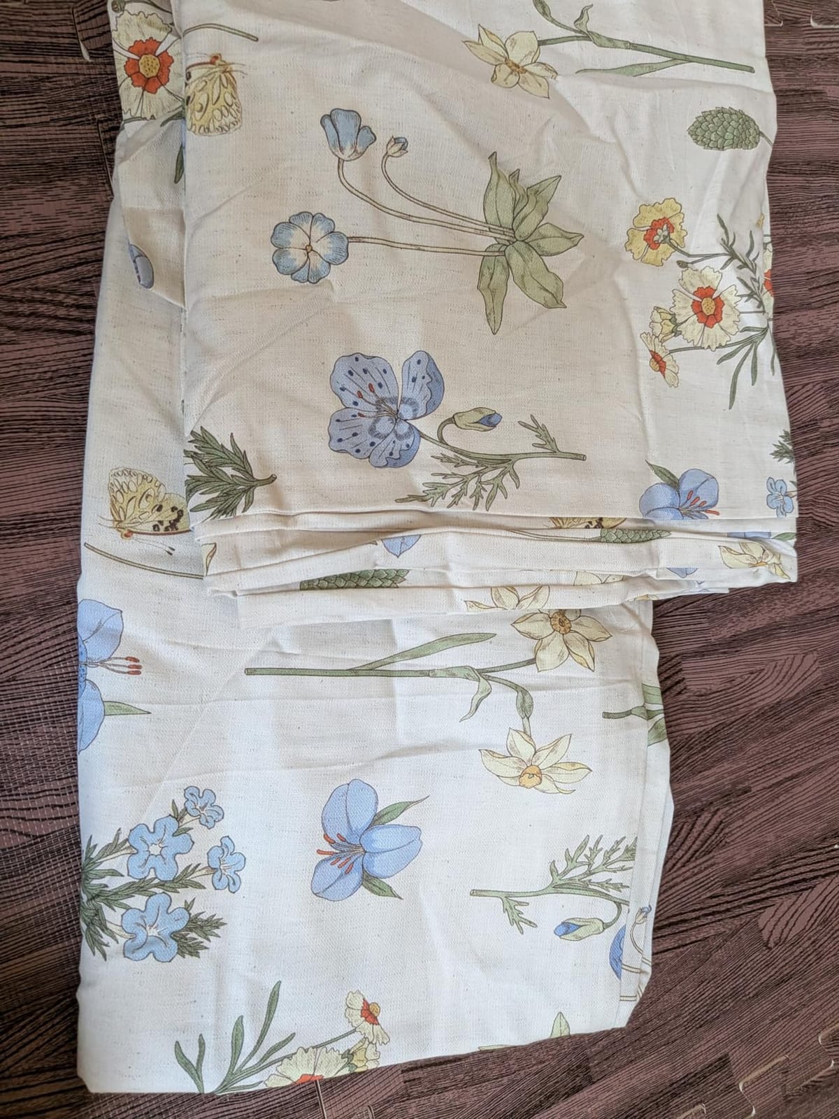 Linen Cotton Duvet Cover Set King Size, Red Floral Textured Bedding Set, 3 Pieces Multicolor Botanical Duvet Cover with Hidden Zipper & 8 Corner Ties for All Season customer photo 2