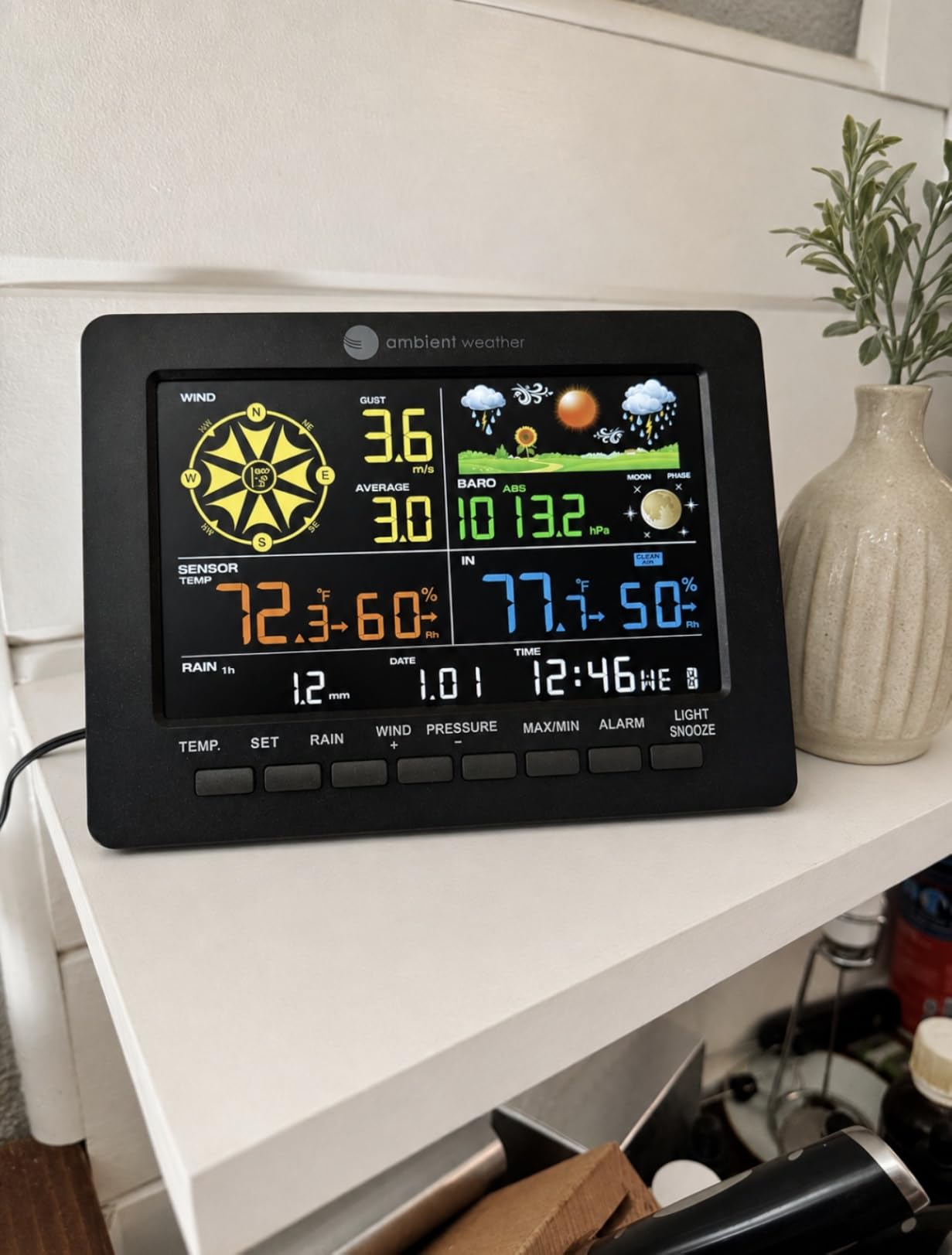 Weather Station 12-in-1, Wireless Weather Station with 6.5