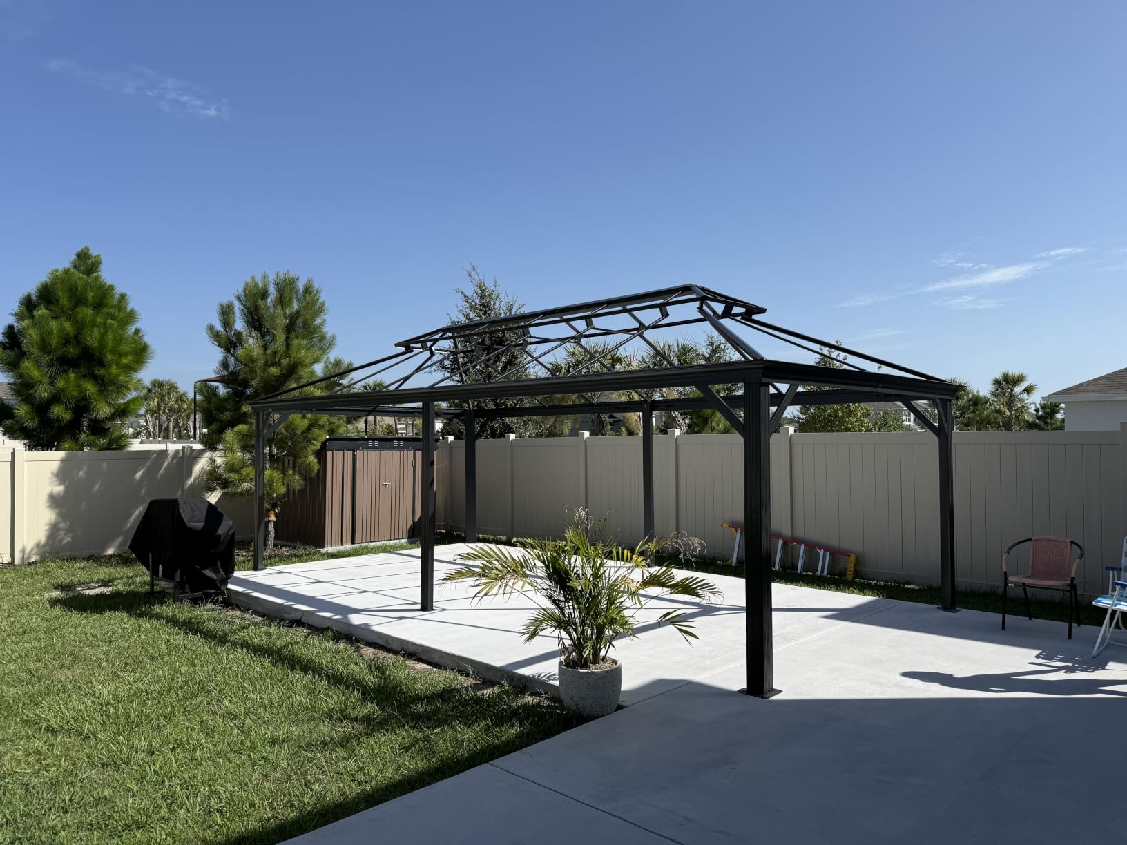 PURPLE LEAF Solarium 12' x 16' with Lights 360° Transparent Solarium, Grey customer photo 1