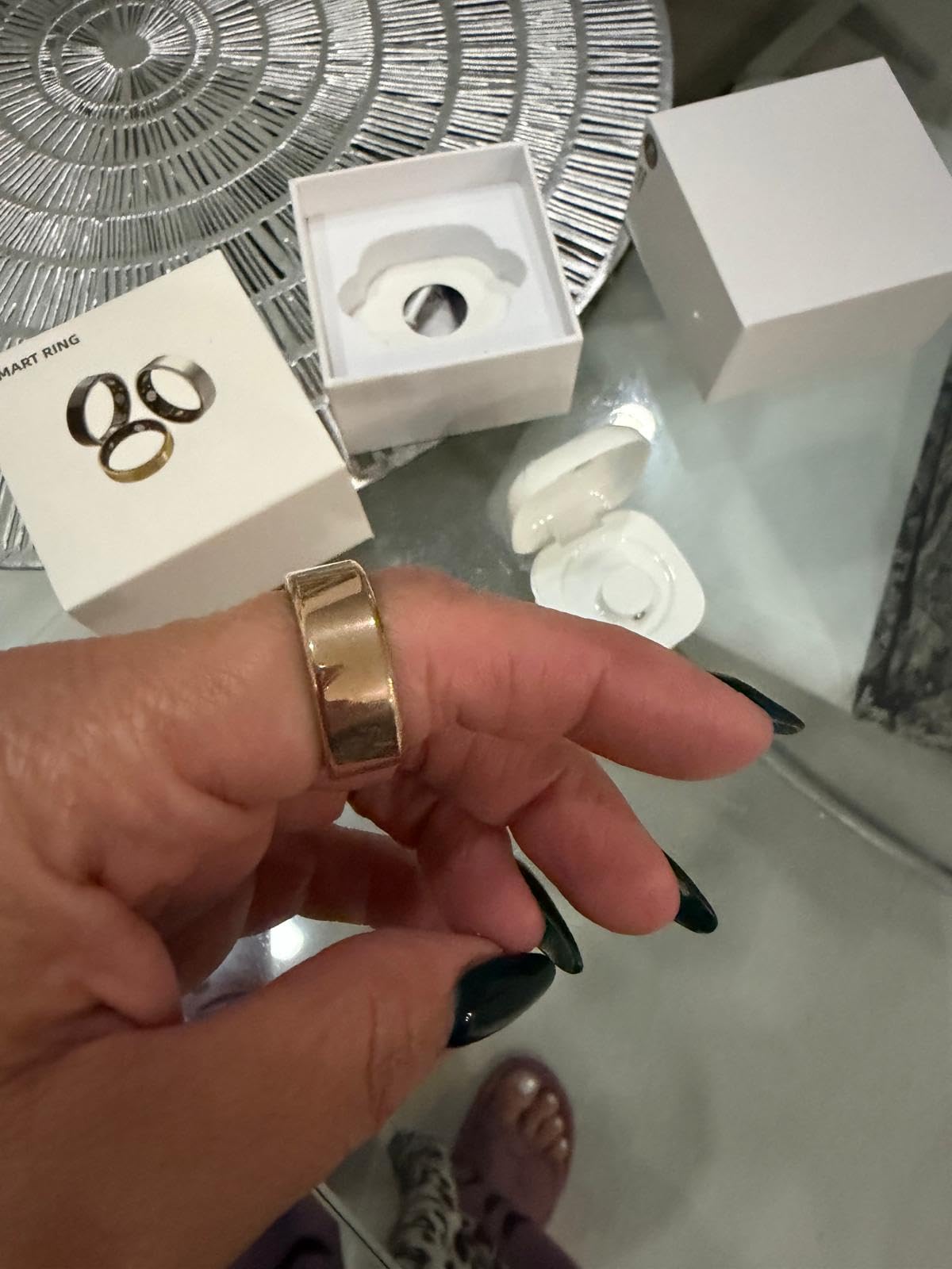 Smart Ring with Sleep Monitoring, Step Counting, Heart Rate, Blood Oxygen for iOS and Android, No Subscription Fee, IP68 Waterproof Health Tracker (Silver, 8) customer photo 1