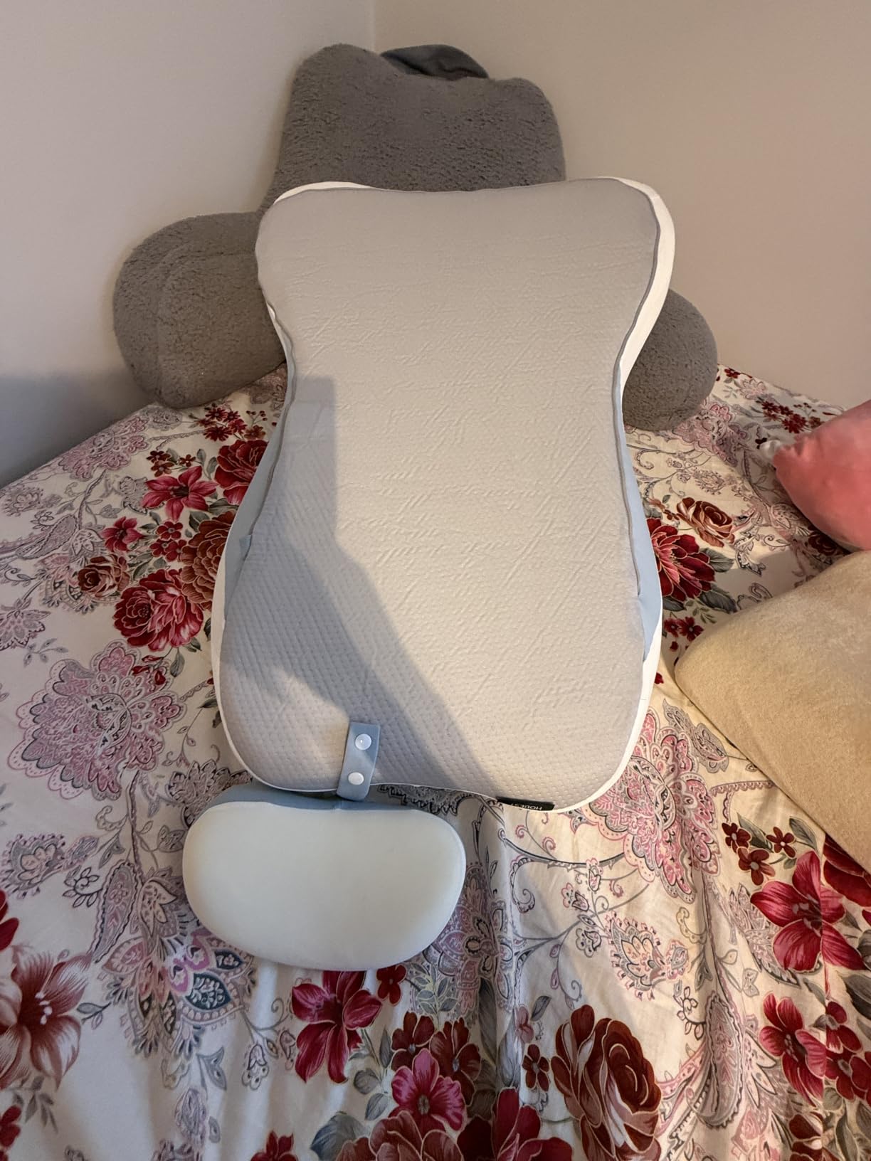 27° Angled Wedge Pillow, Support for Neck Back Waist (Sky Blue & White) | Multi-Position Headboard, Bed Rest Pillows for Prone Sleeping, Backrest Chaise Lounges Stomach Support in Bed, Couch or Floor customer photo 2