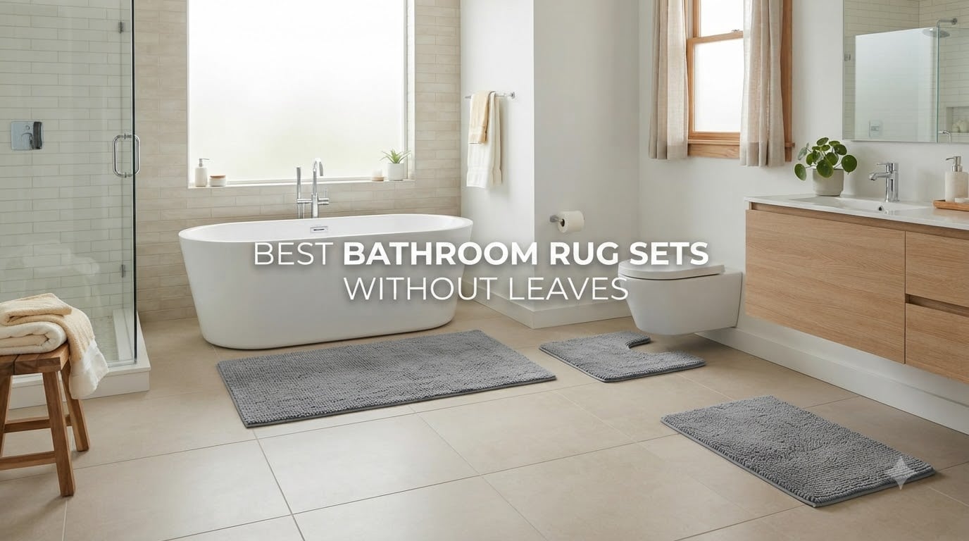 best bathroom rug sets without leaves